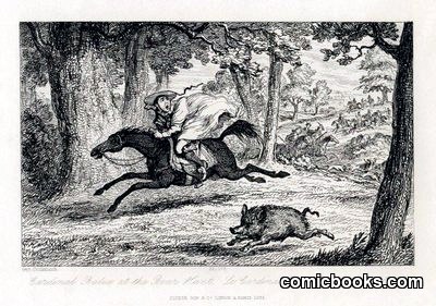 Cardinal Balue at the Boar Hunt