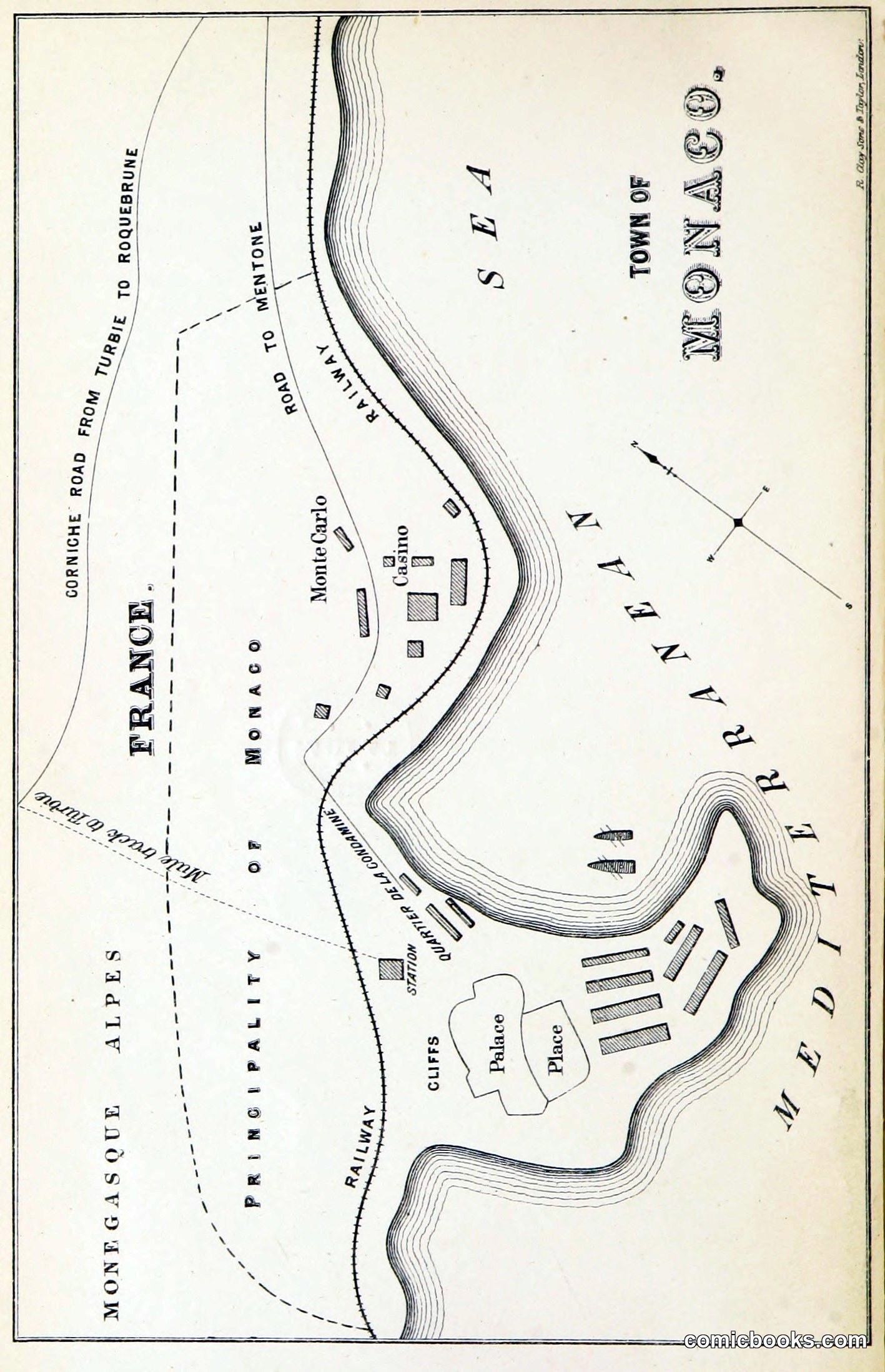Map of the Town of Monaco, from The Fall of Prince Florestan of Monaco