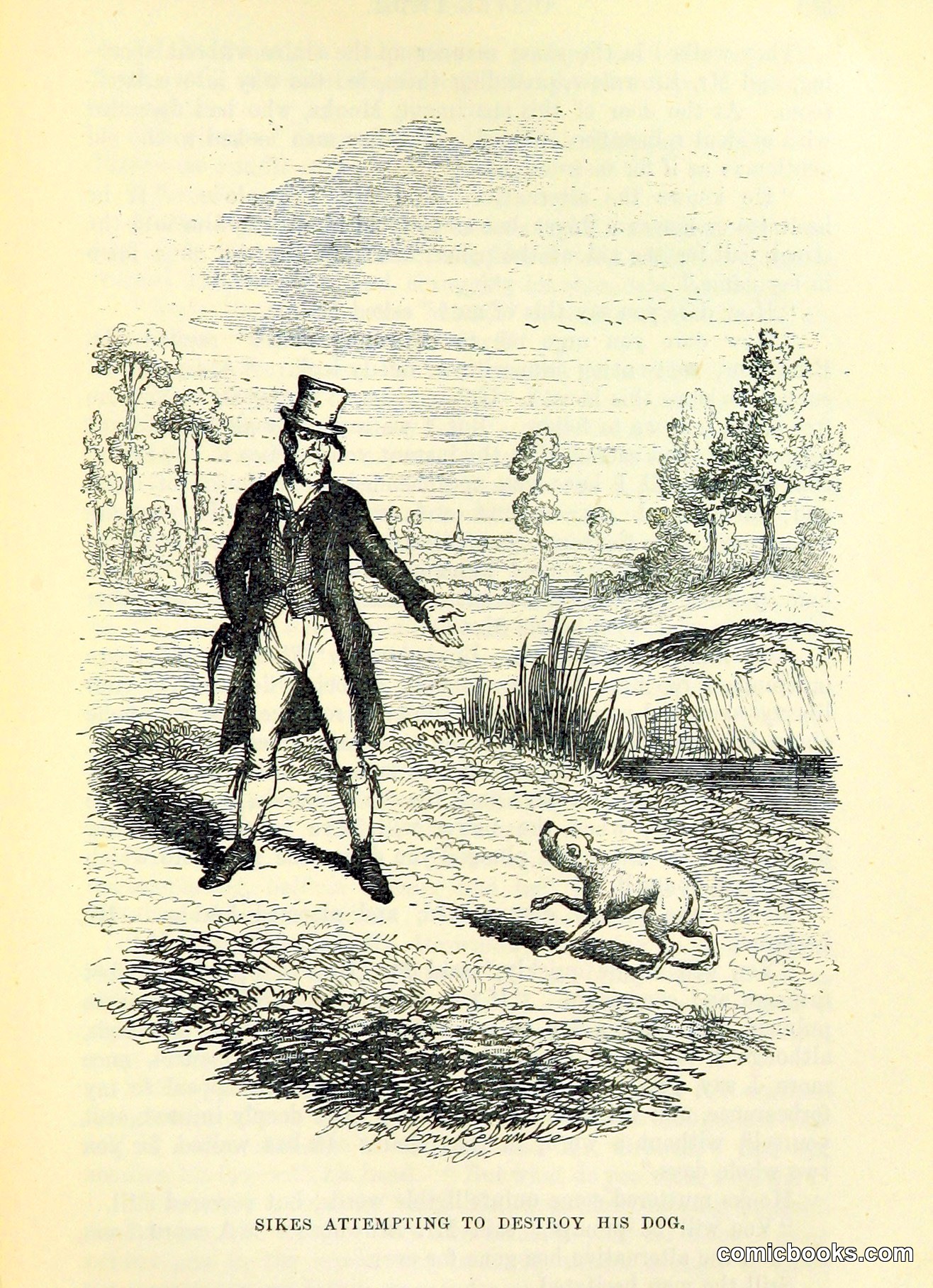 George Cruikshank, 'Sikes Attempting to Destroy His Dog'
