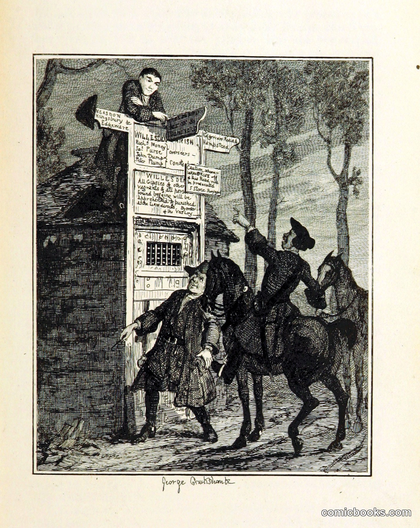 Highwaymen at the Willesden Parish Signpost