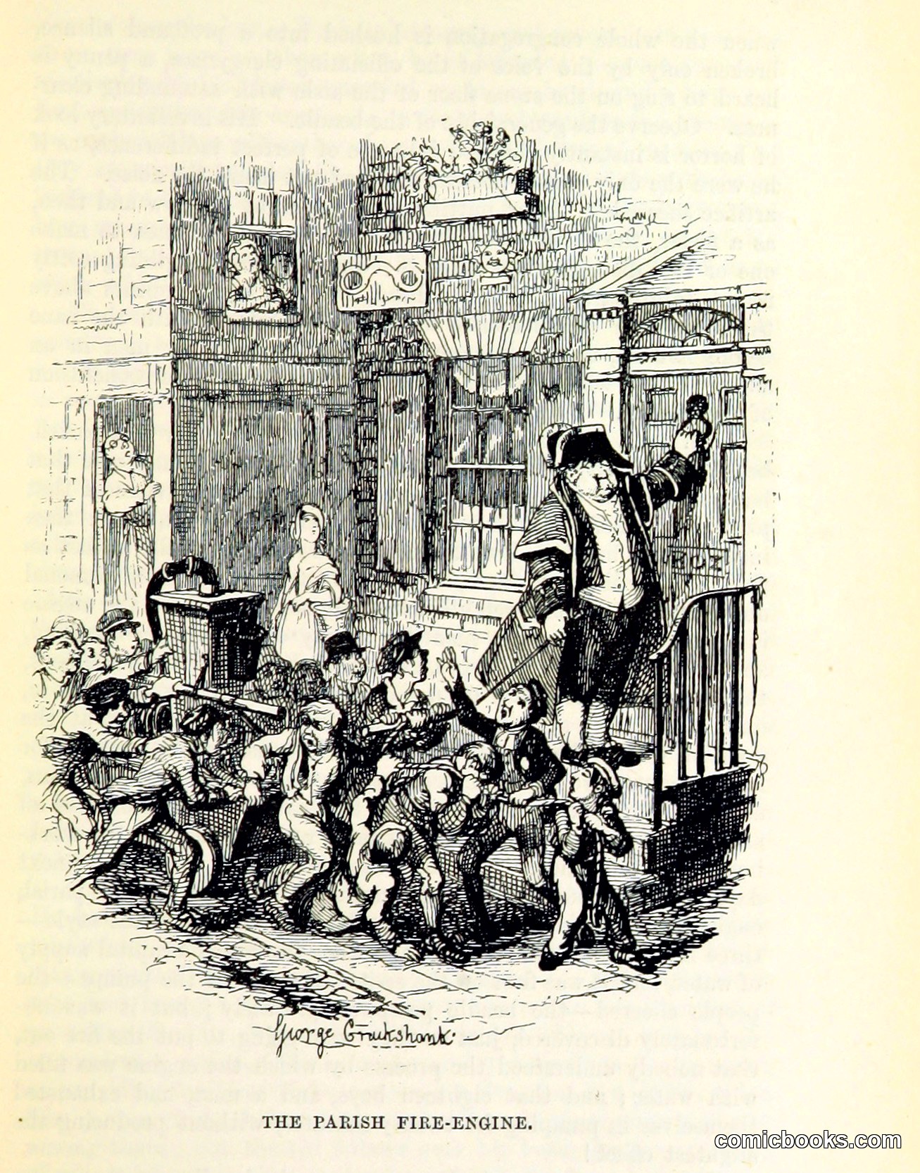 George Cruikshank, 'The Parish Fire-Engine'