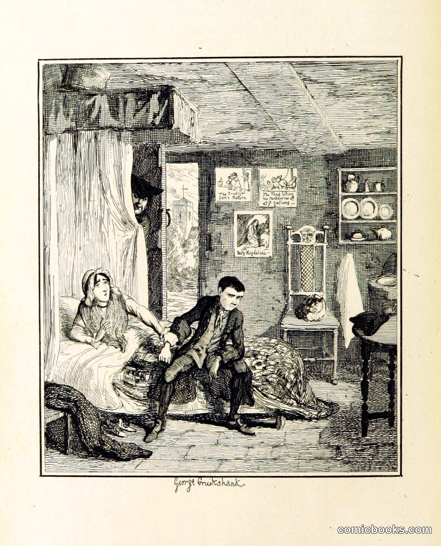 Scene from *Jack Sheppard*, illustrated by George Cruikshank