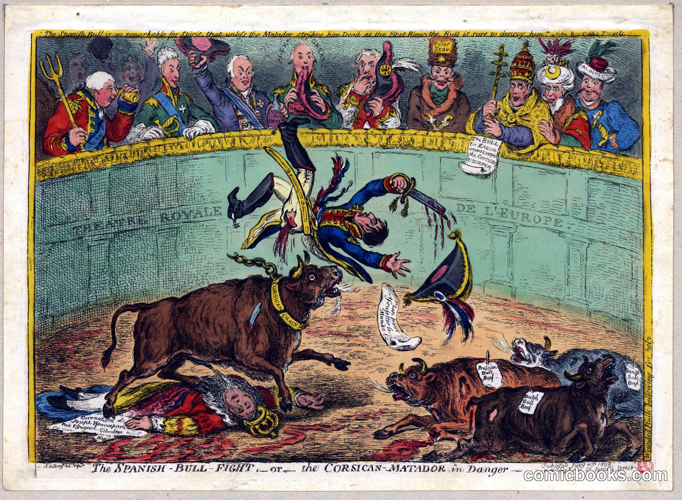 The Spanish Bull Fight — or — the Corsican Matador in Danger