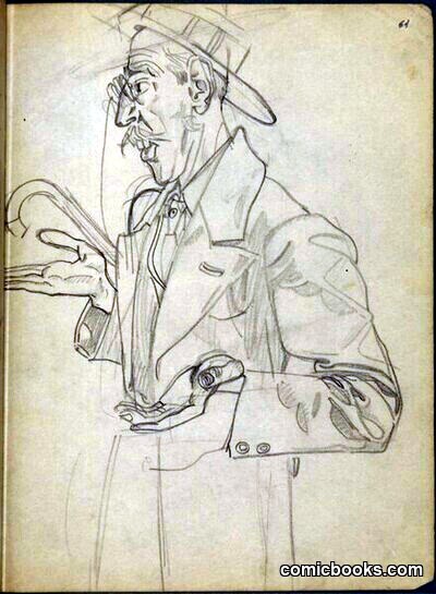 Caricature of a Gentleman with Stick and Hat