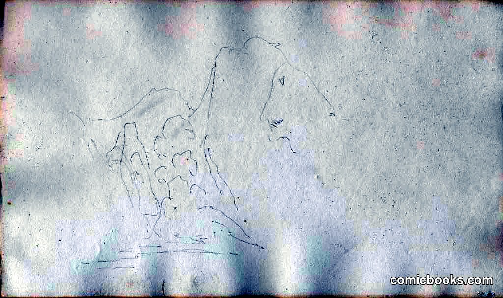 Sketch of Landscape and Caricature