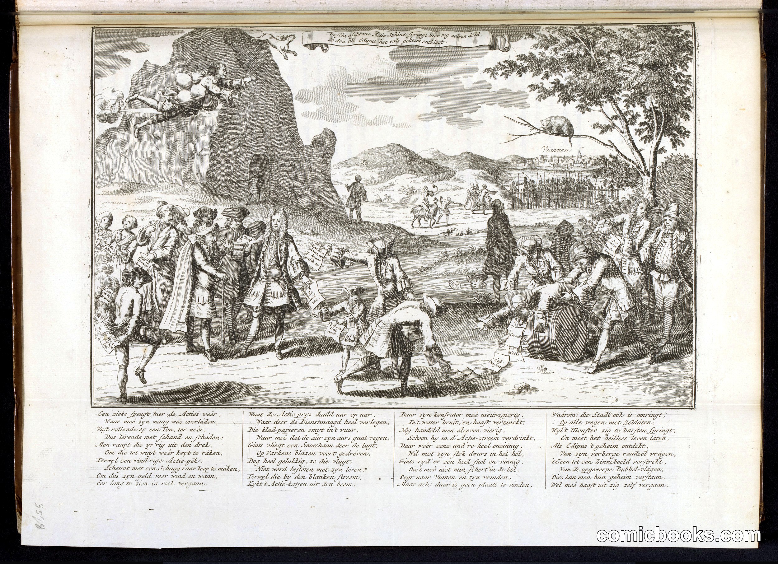 De Actiesfinx springt van de berg (The Stock Market Sphinx Leaps from the Mountain)