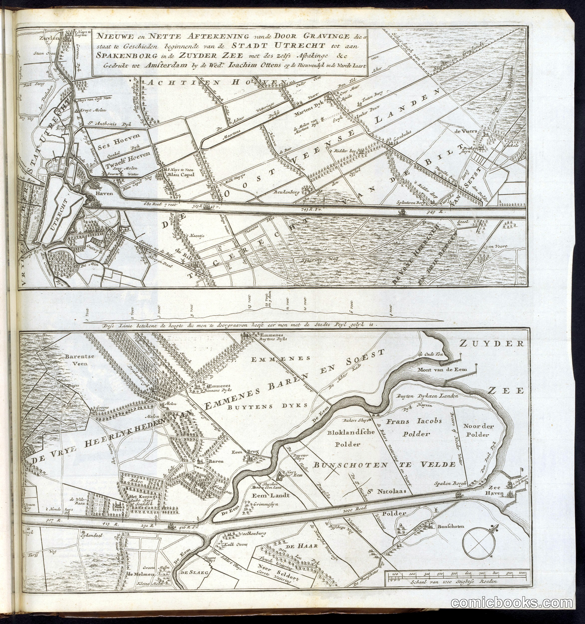 Map of the Proposed Canal between Utrecht and the Zuiderzee