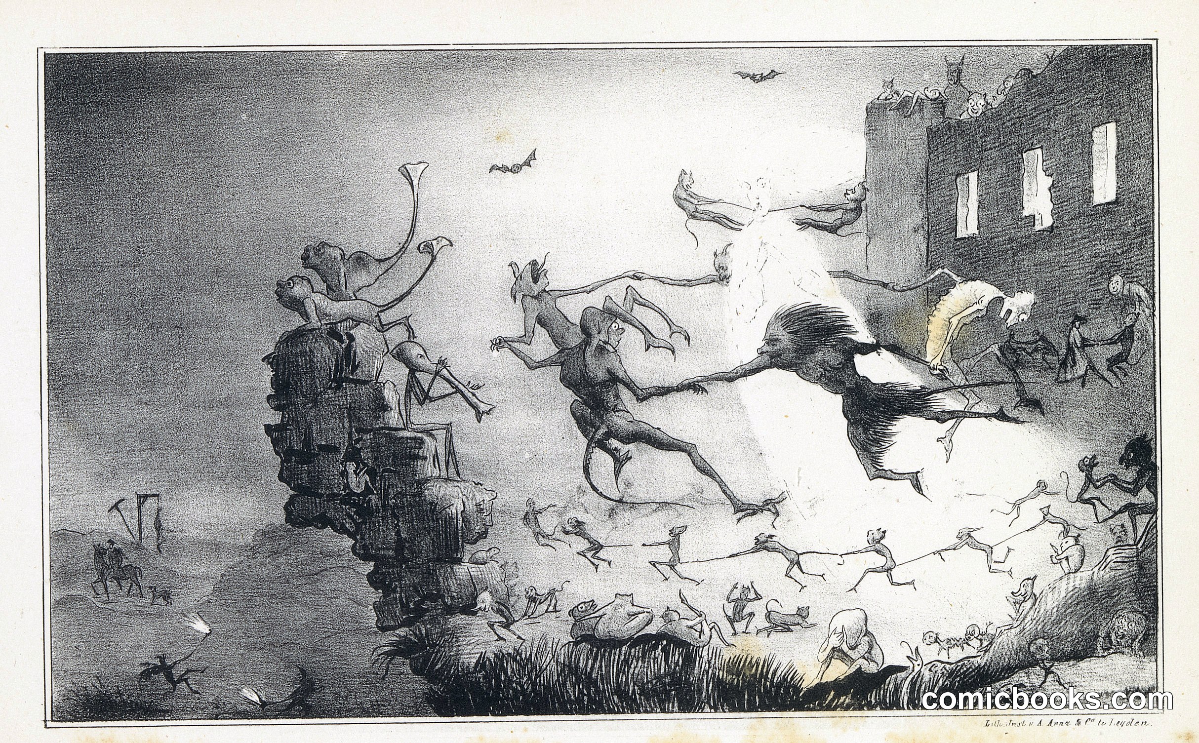 Witches' Flight to a Fortified Tower