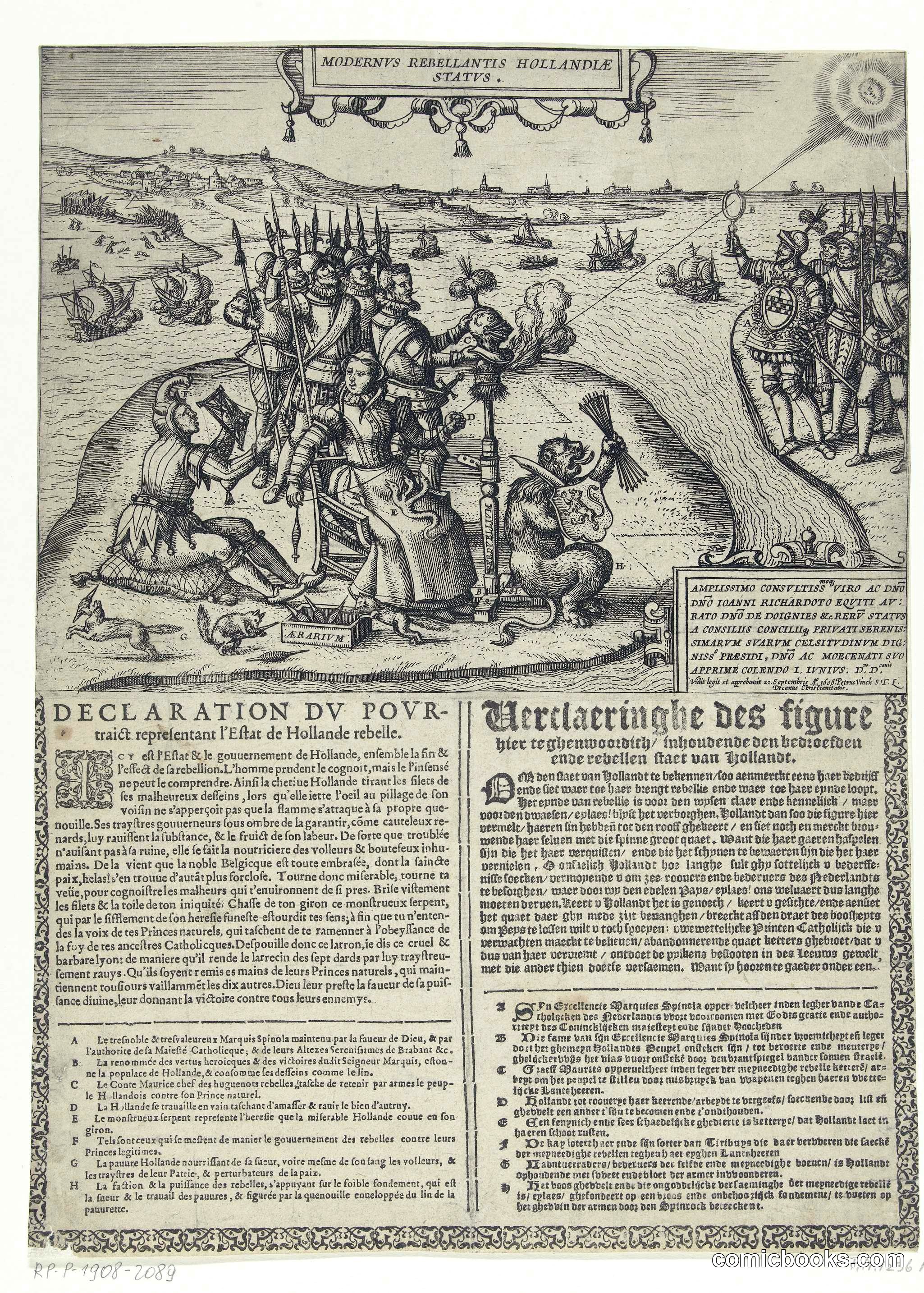Spotprent op de rebelse staat van Holland