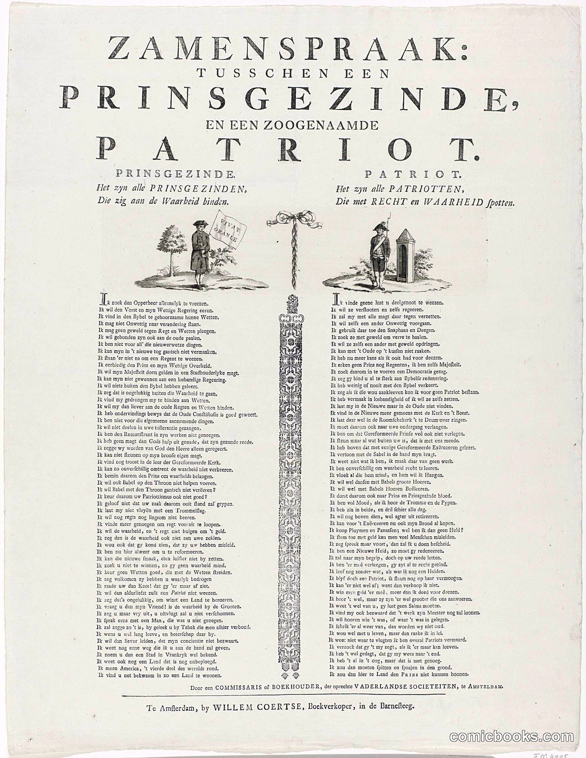 Samenspraak tussen een prinsgezinde en een patriot (Dialogue between a Royalist and a Patriot)