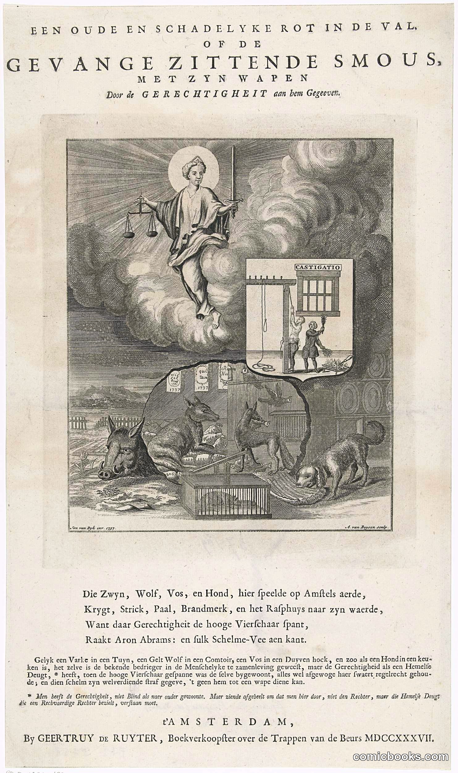 Allegory of the Trial of Amsterdam Swindler Aron Abrahams