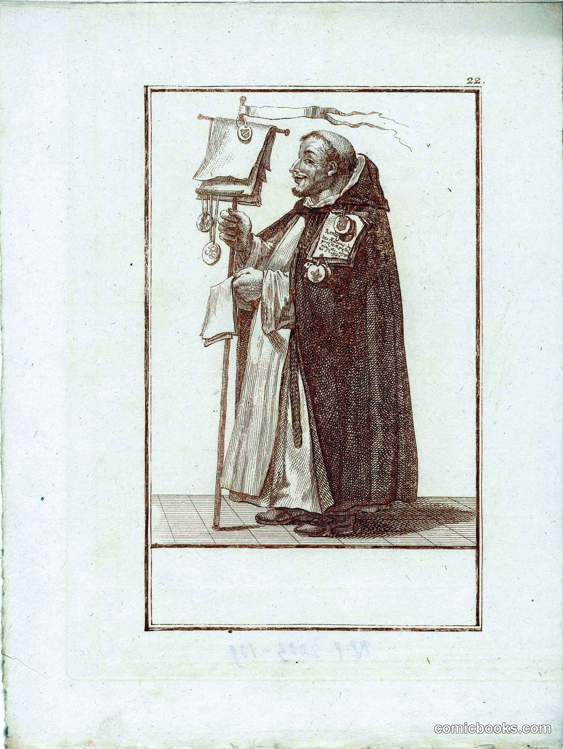 Monk with Indulgence Letters