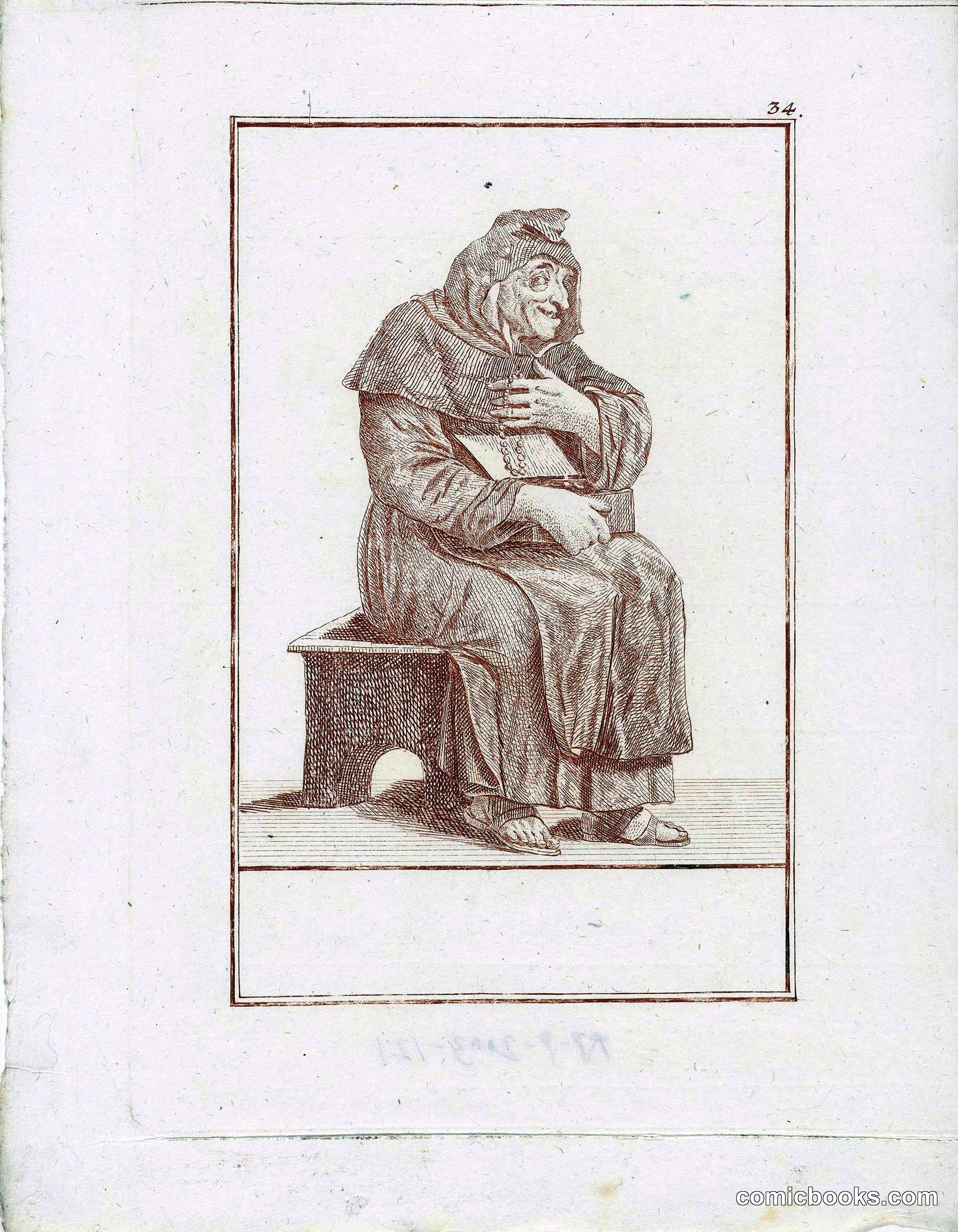 Monk with Money Chest on His Lap