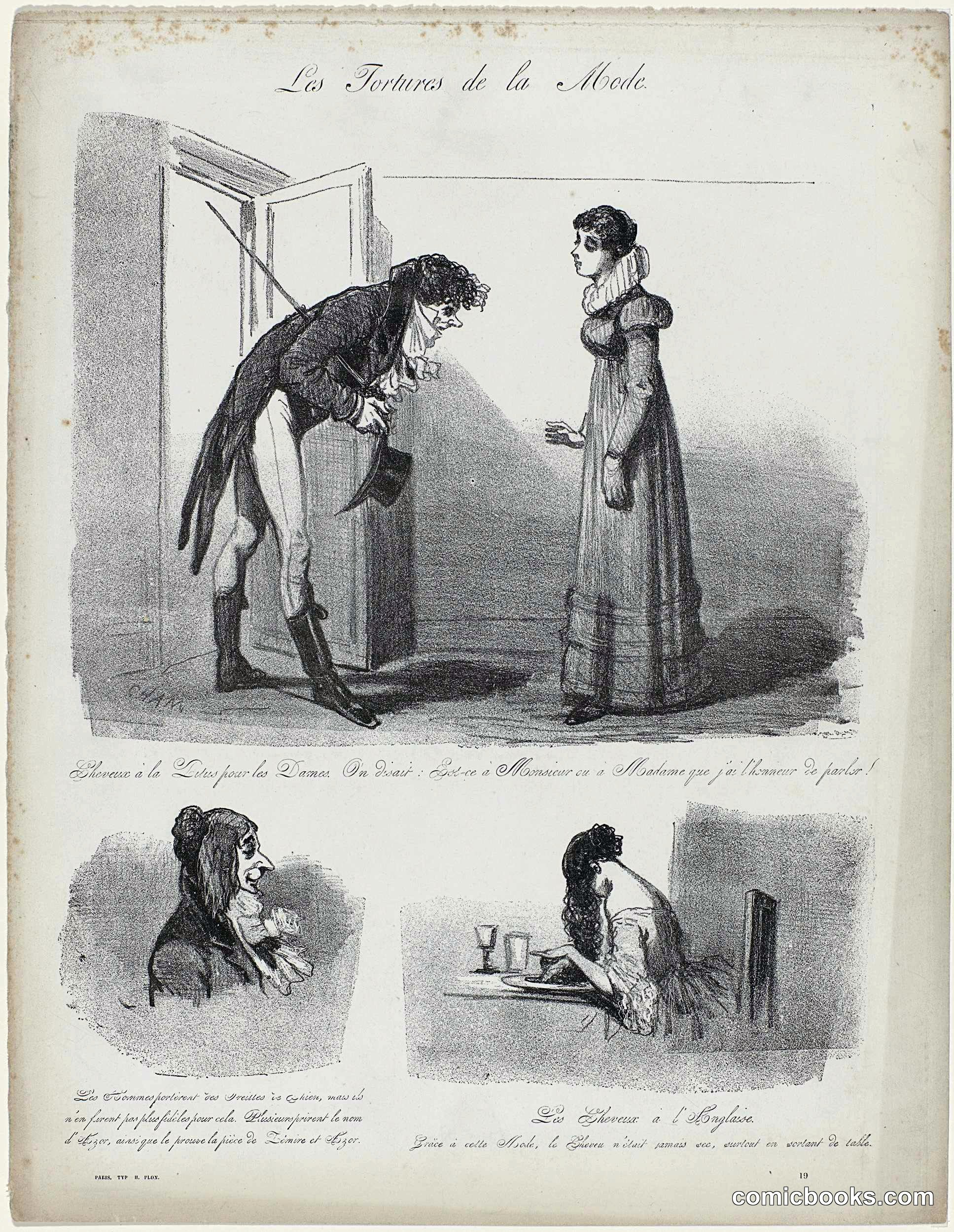 Les Tortures de la Mode (The Tortures of Fashion), No. 19: Cheveux à la Titus