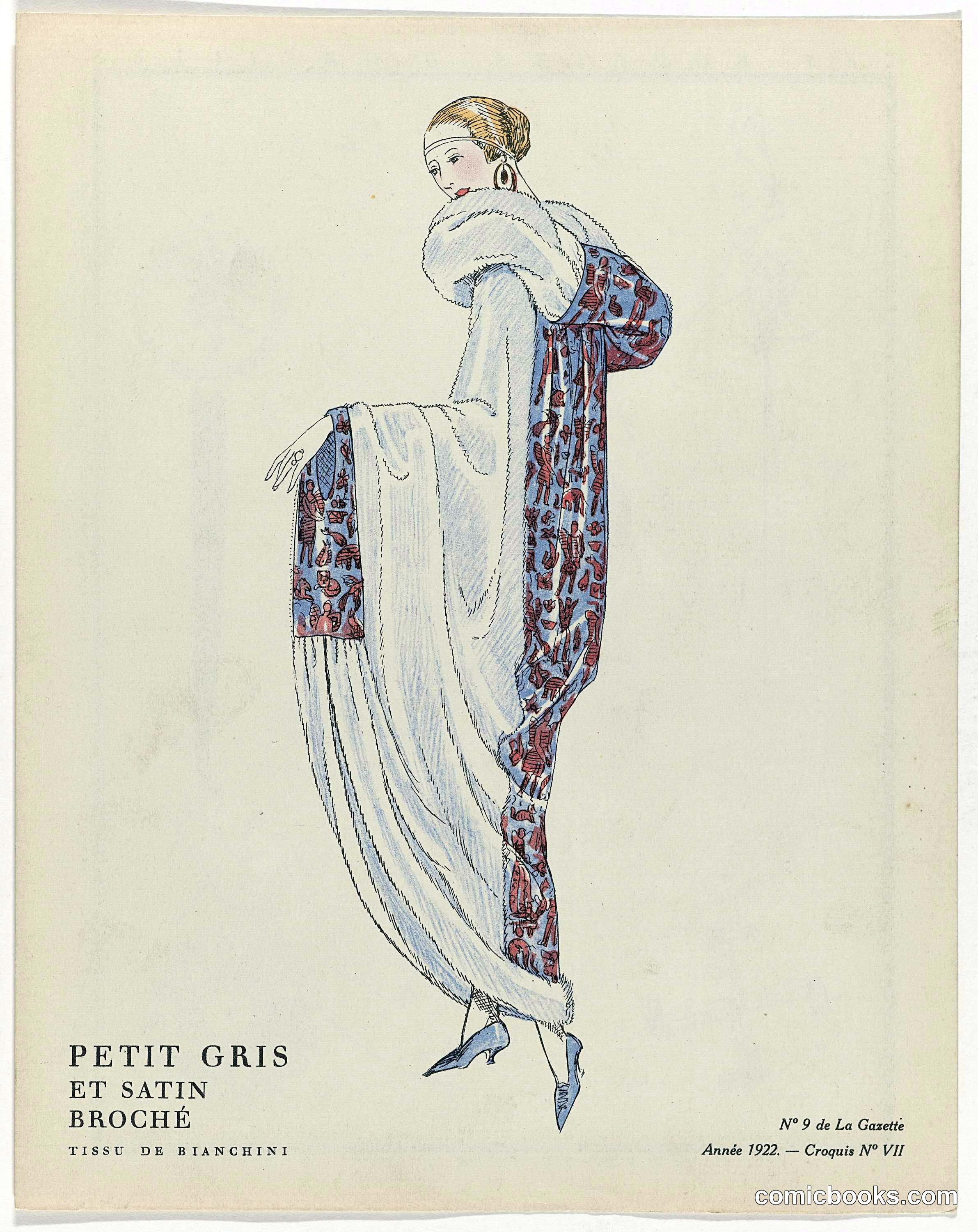 Petit gris et satin broché