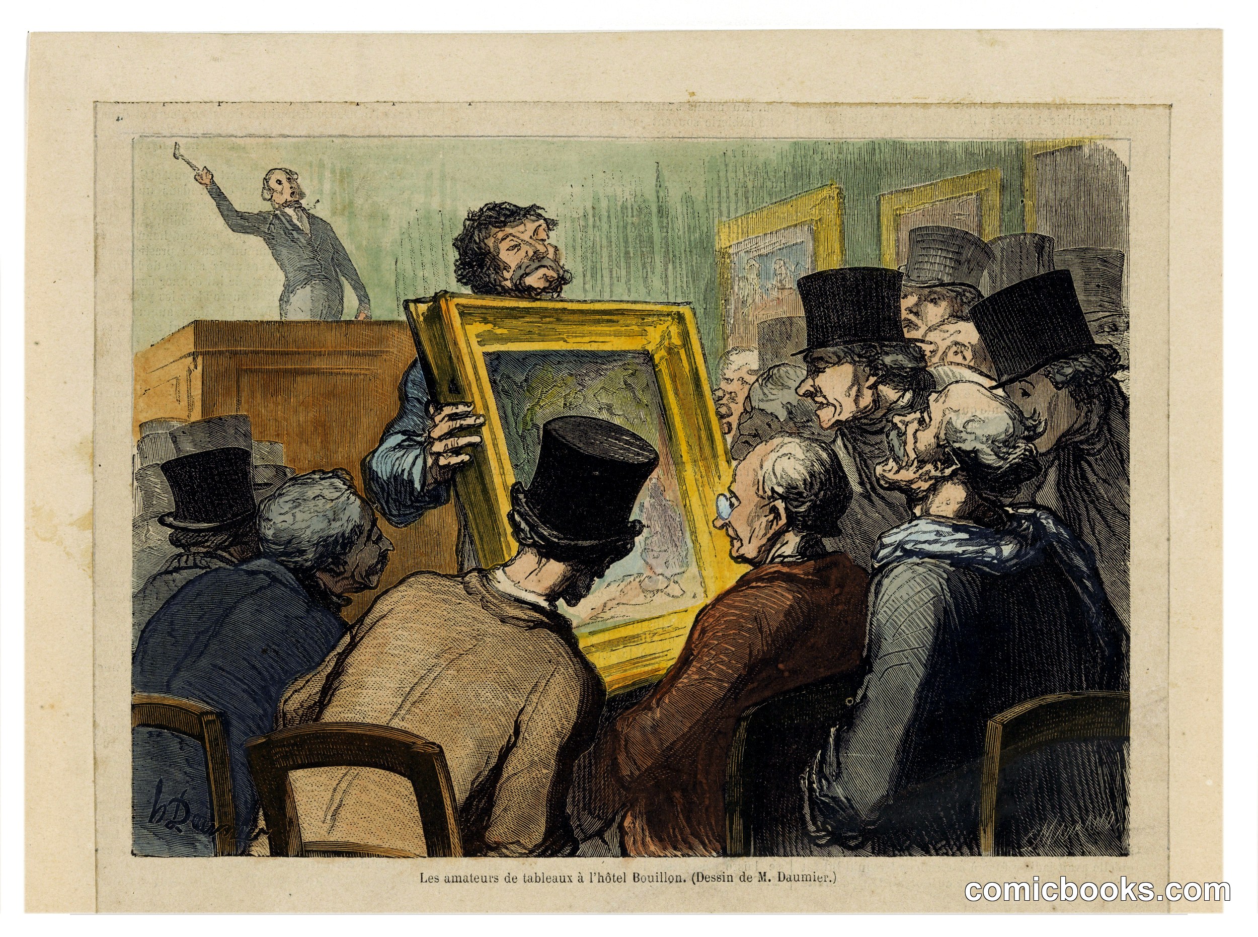 Les amateurs de tableaux à l'Hôtel Bouillon