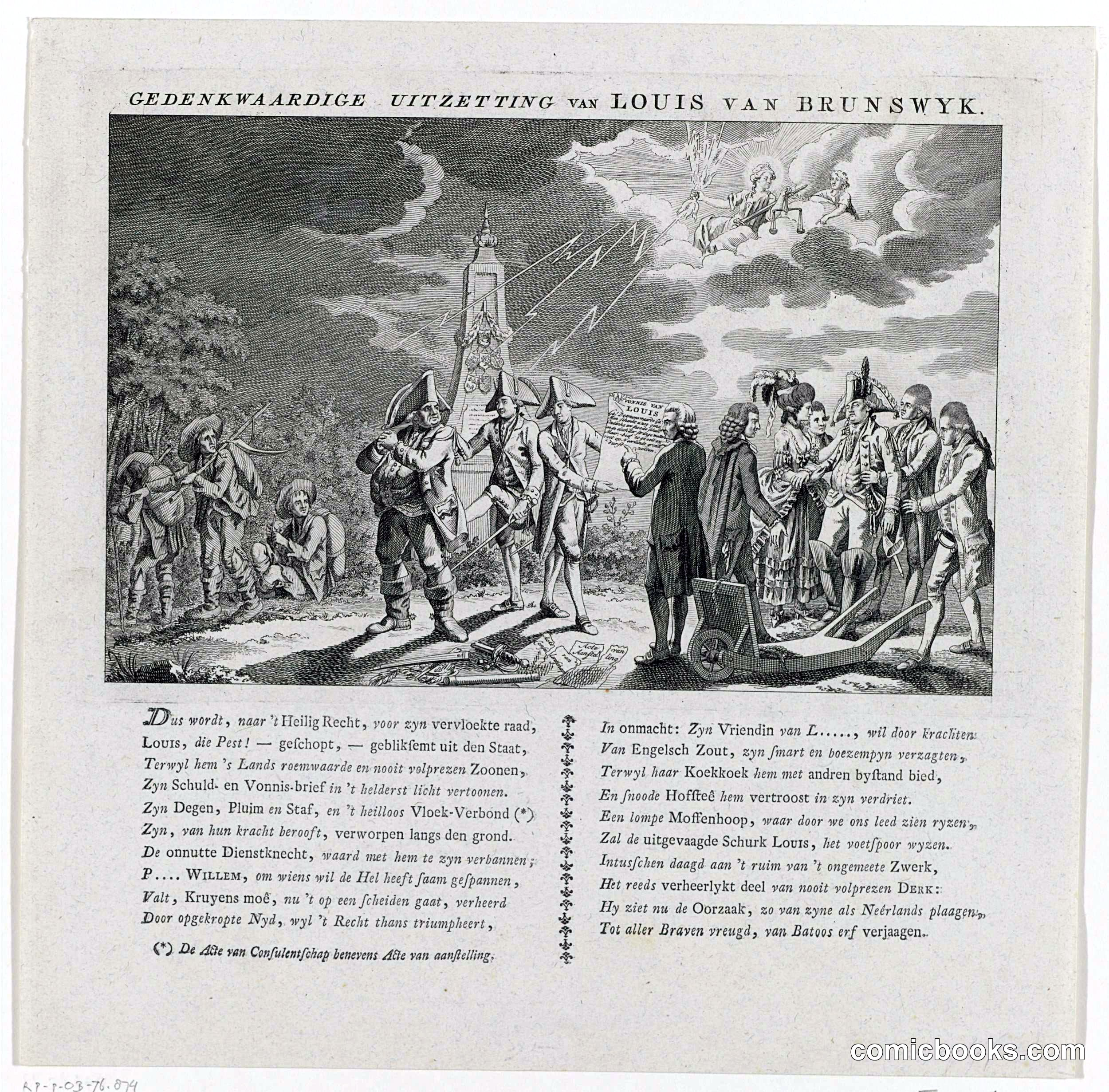 Memorial Print on the Departure of the Duke of Brunswick from the Netherlands