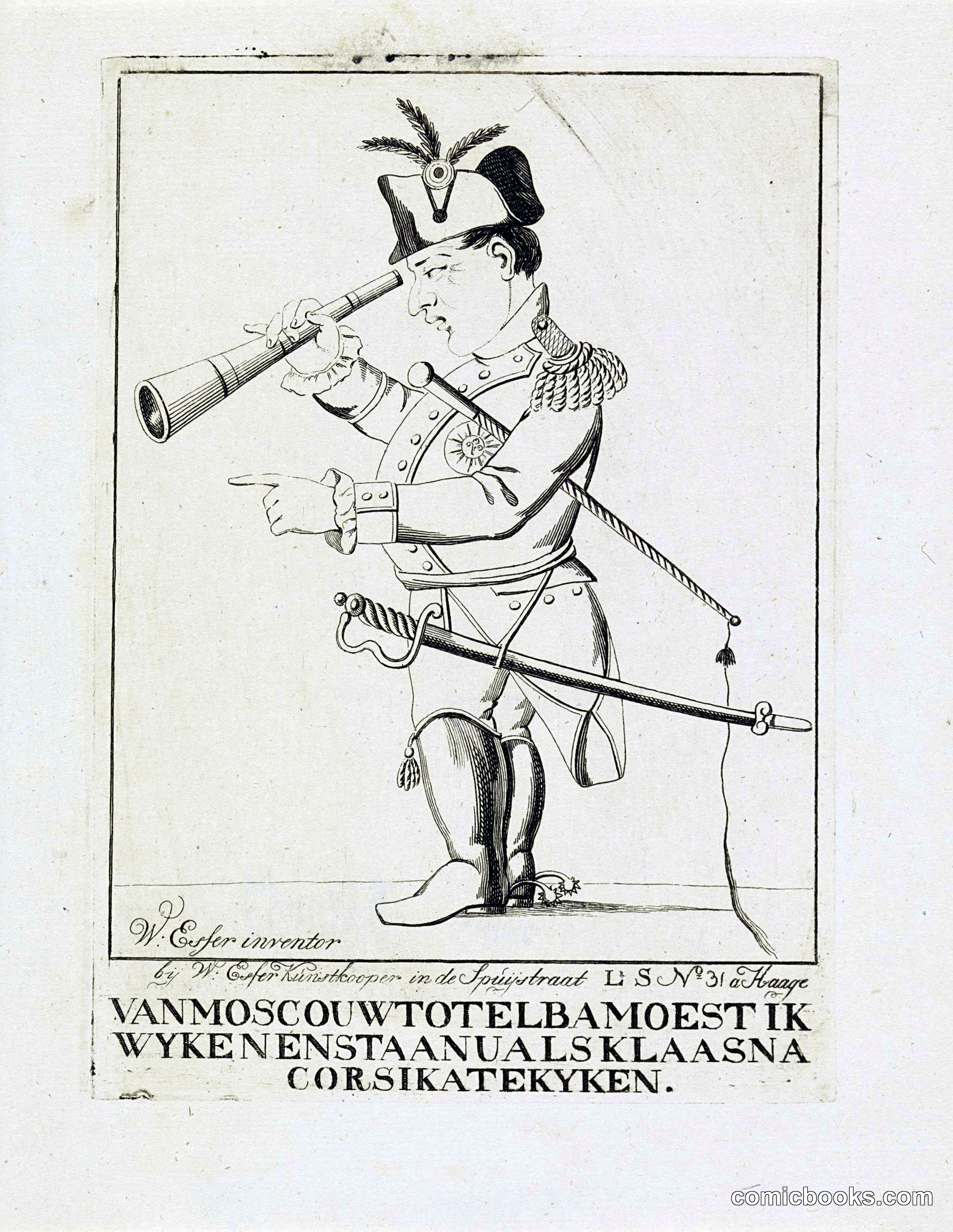 Military Figure with Telescope and Sword