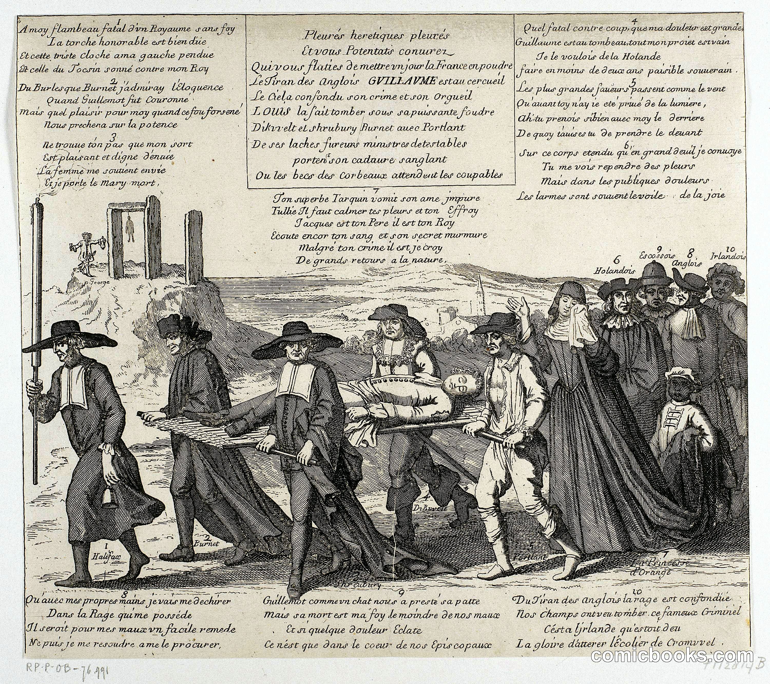 French Satirical Print on the Rumored Death of William III