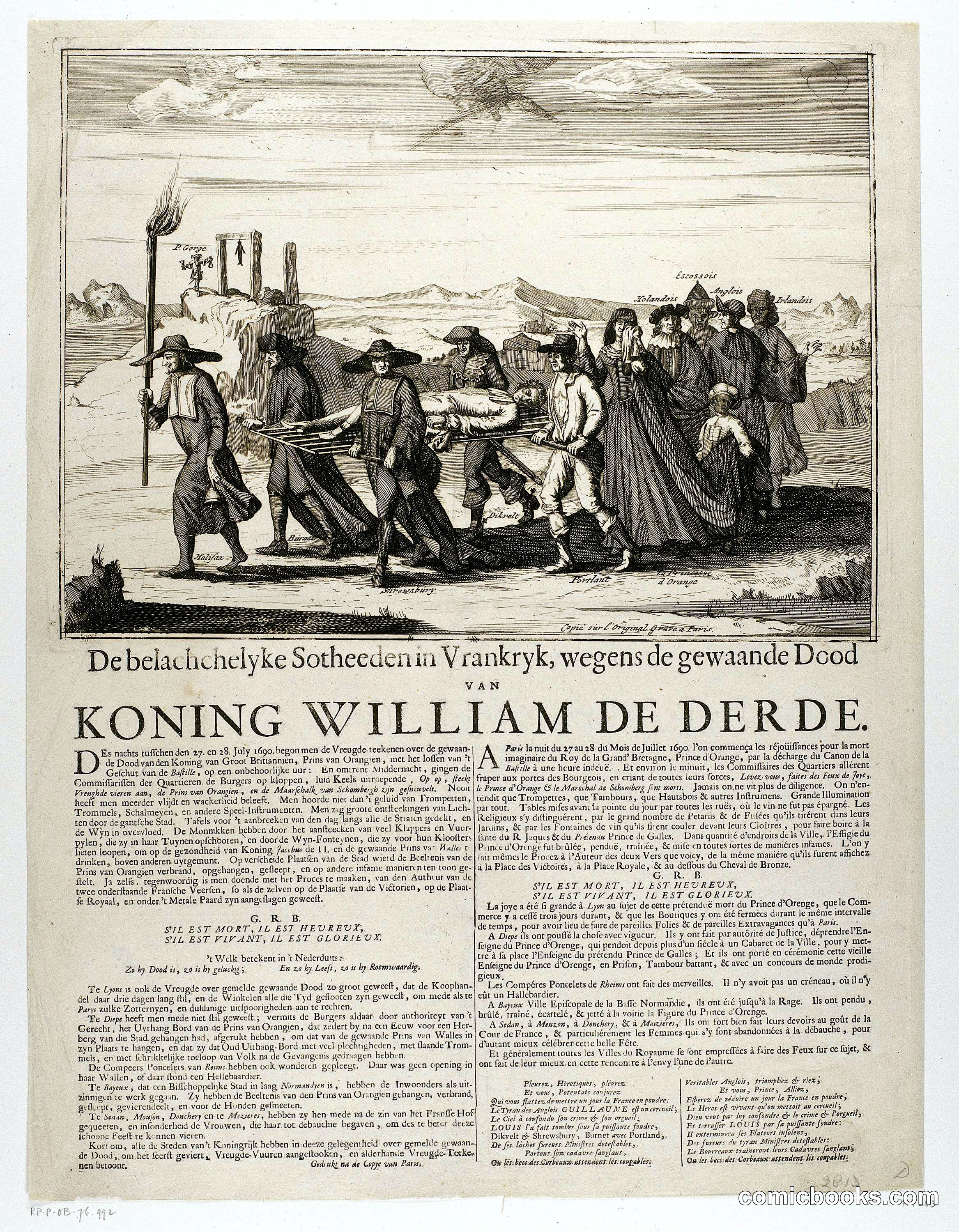 French Satire on the Rumored Death of William III