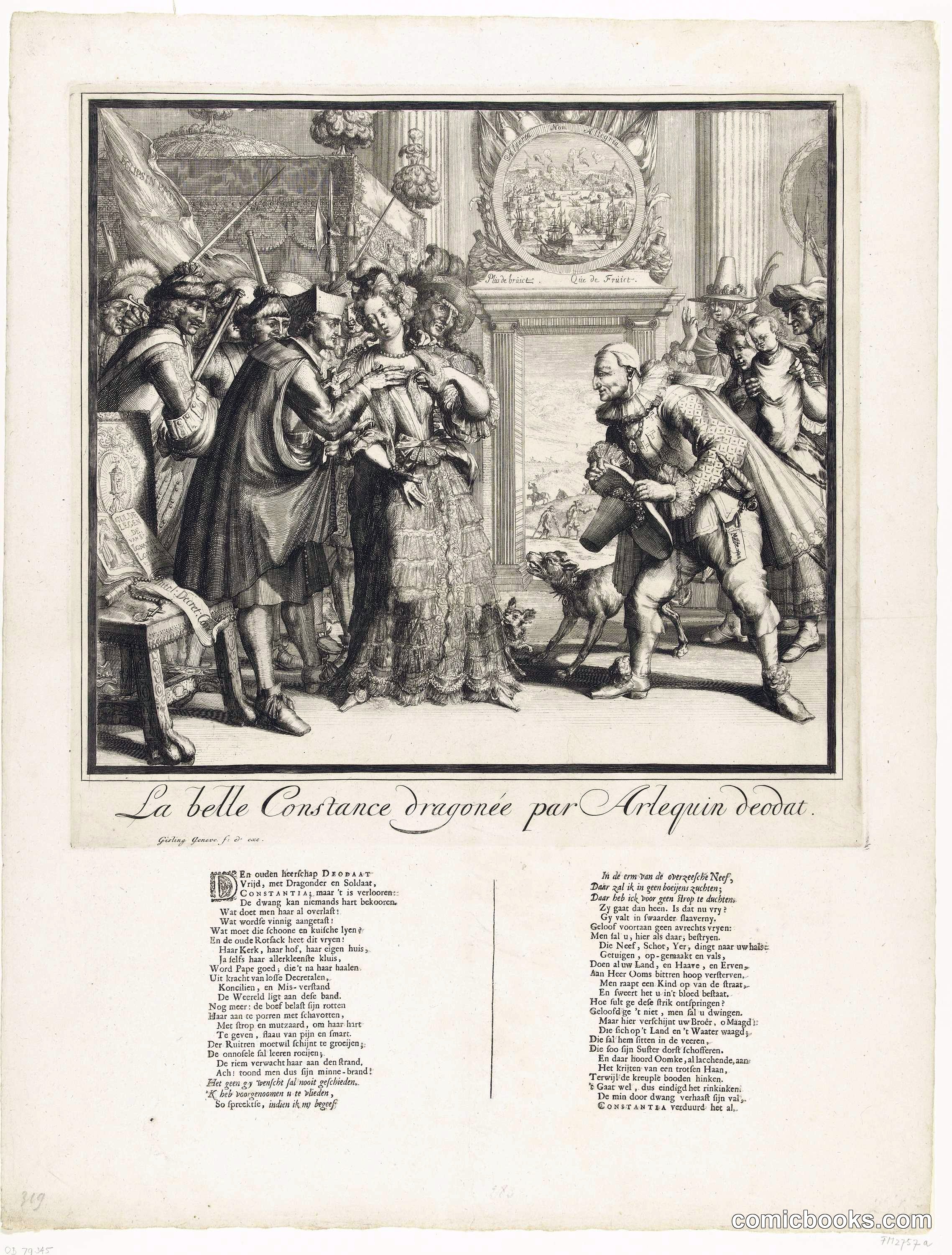La belle Constance dragonée par Arlequin deduit