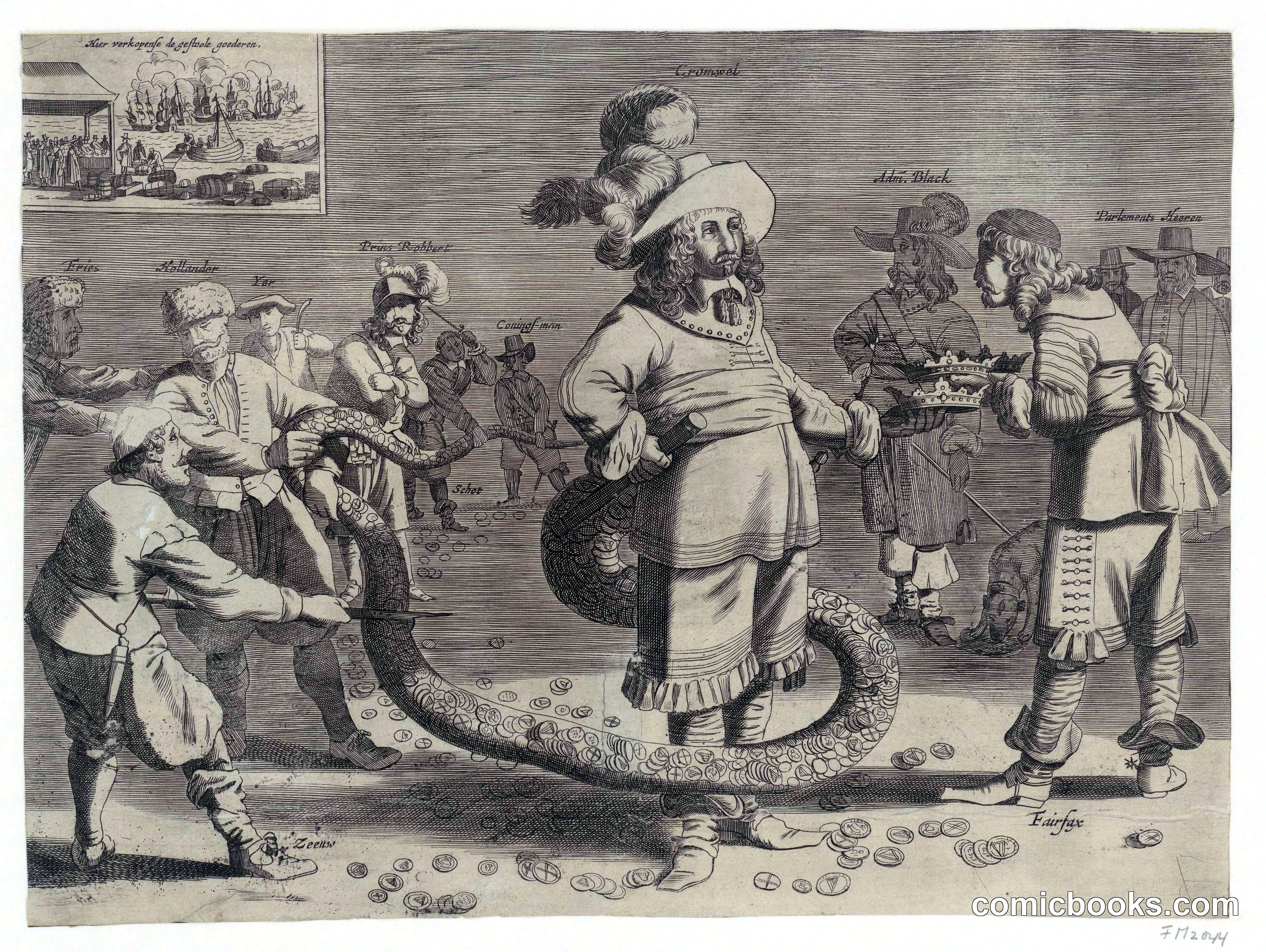 Cromwell as the Horrible Tail-Man (Spotprent op Cromwell als de afgrijselijke Staartman)