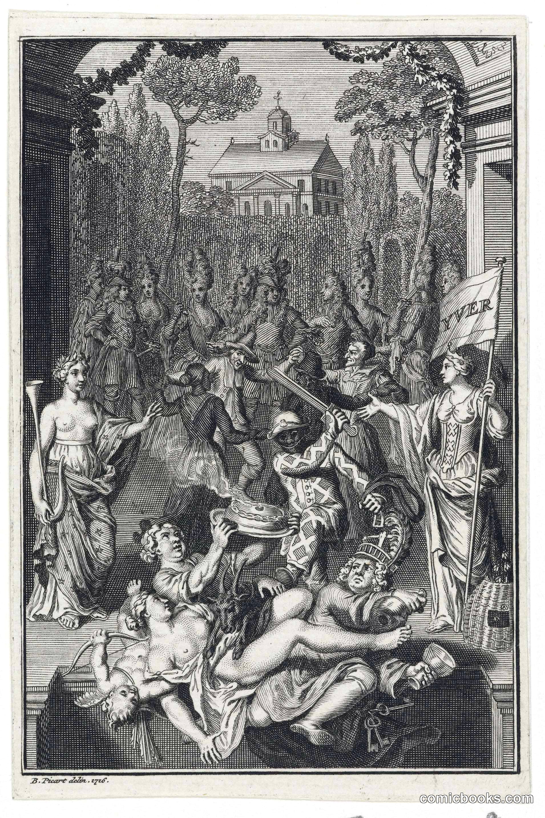 Spotprent op de dichter Joan Pluimer (Political Print on Poet Joan Pluimer)