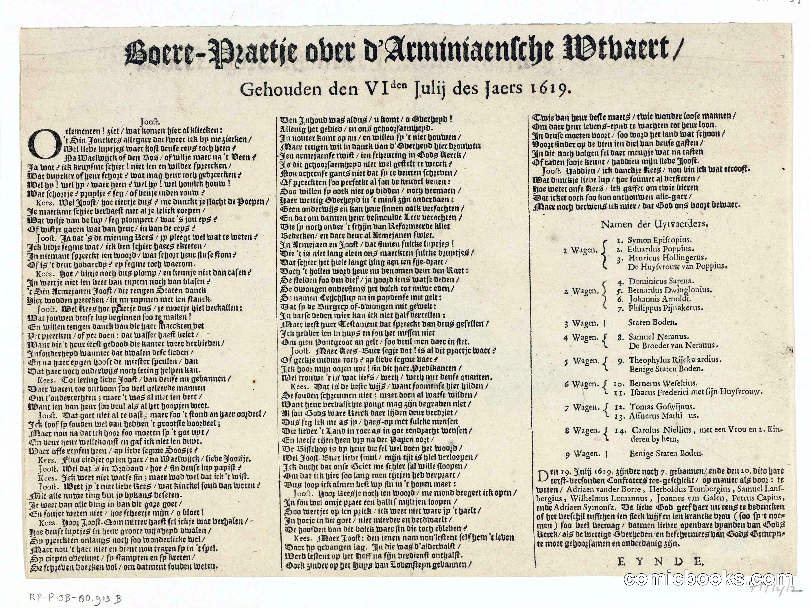 Botte-Practise oder d'Armintaensche Wbaert (The Stubborn Practice or the Arminian Departure)