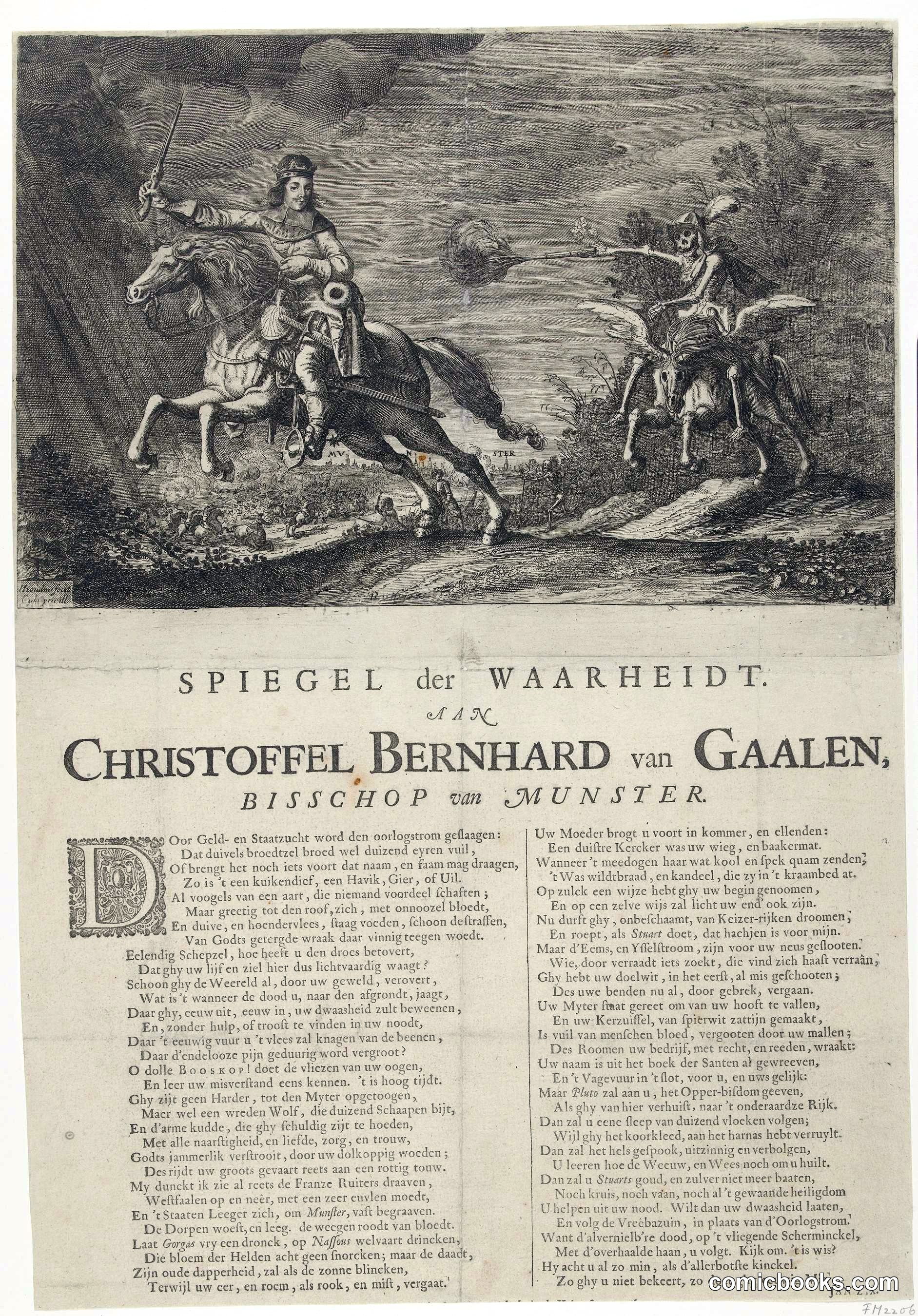 Spiegel der Waarheidt (Mirror of Truth): The Bishop of Munster Pursued by Death