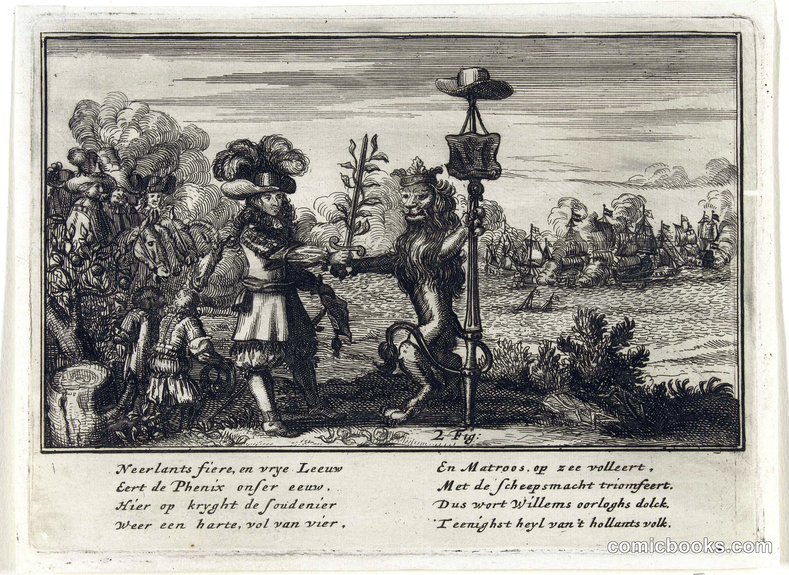 The Dutch Lion Presents the Sword to William III