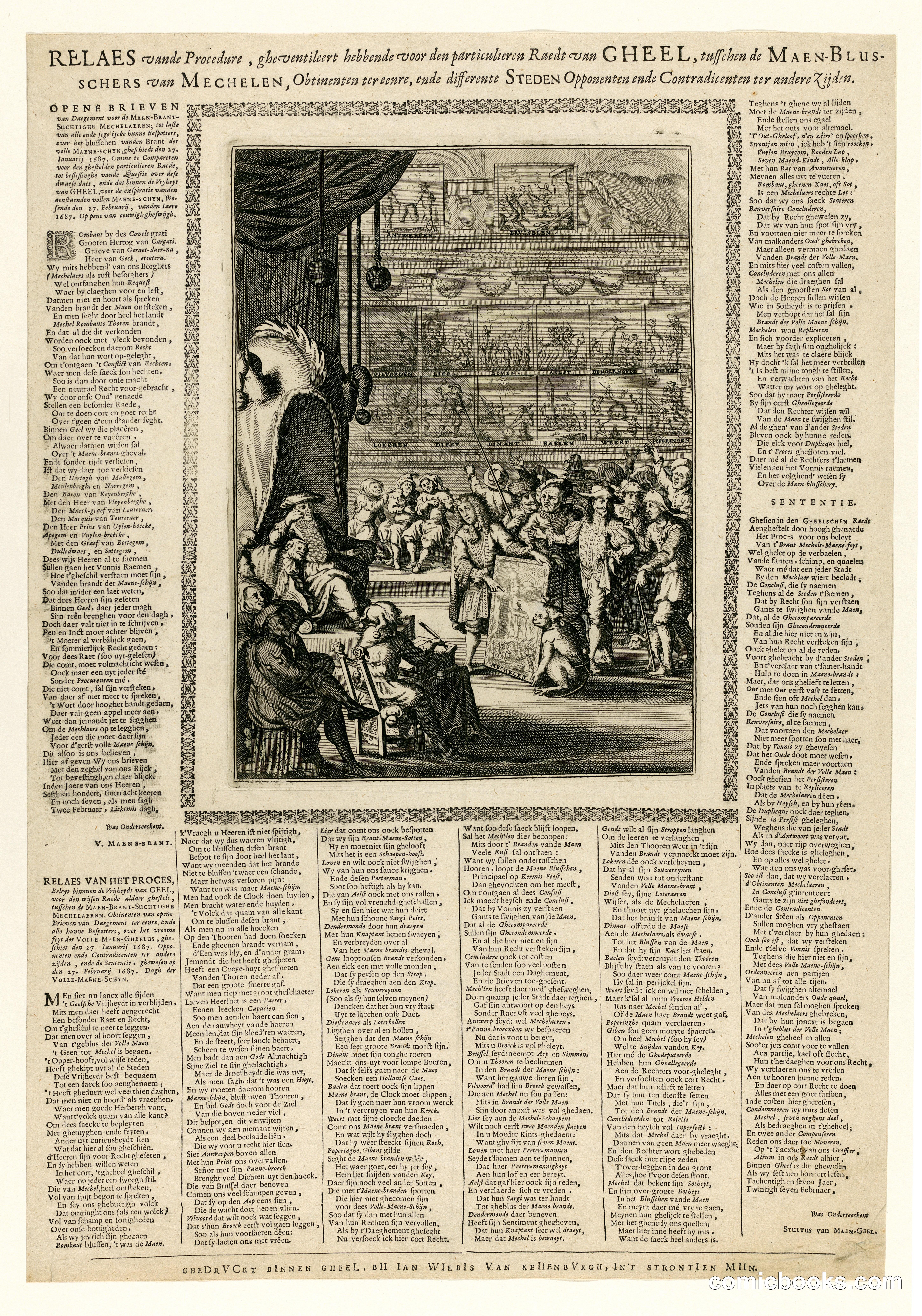 Satirical Print on the Mechelen Moonfire