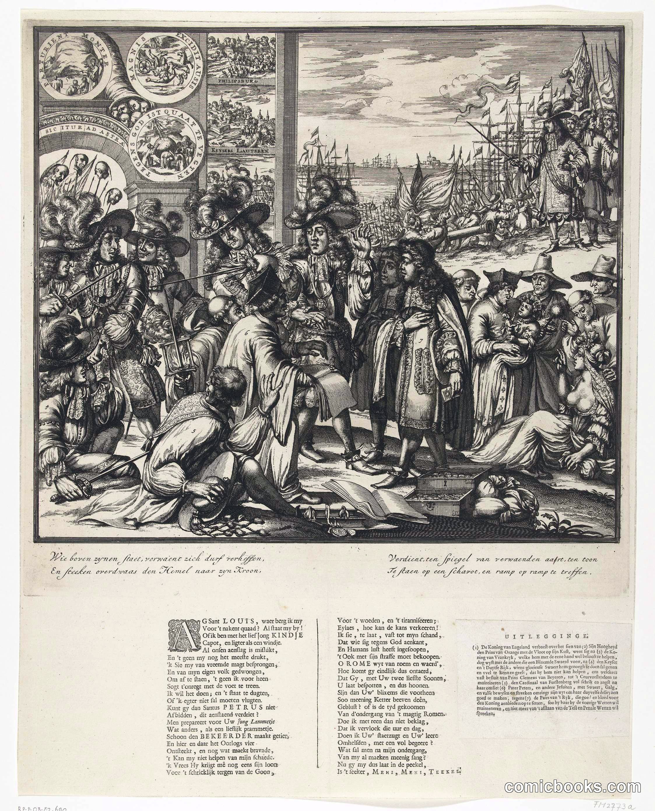 Dutch Political Print on James II and the Arrival of William III