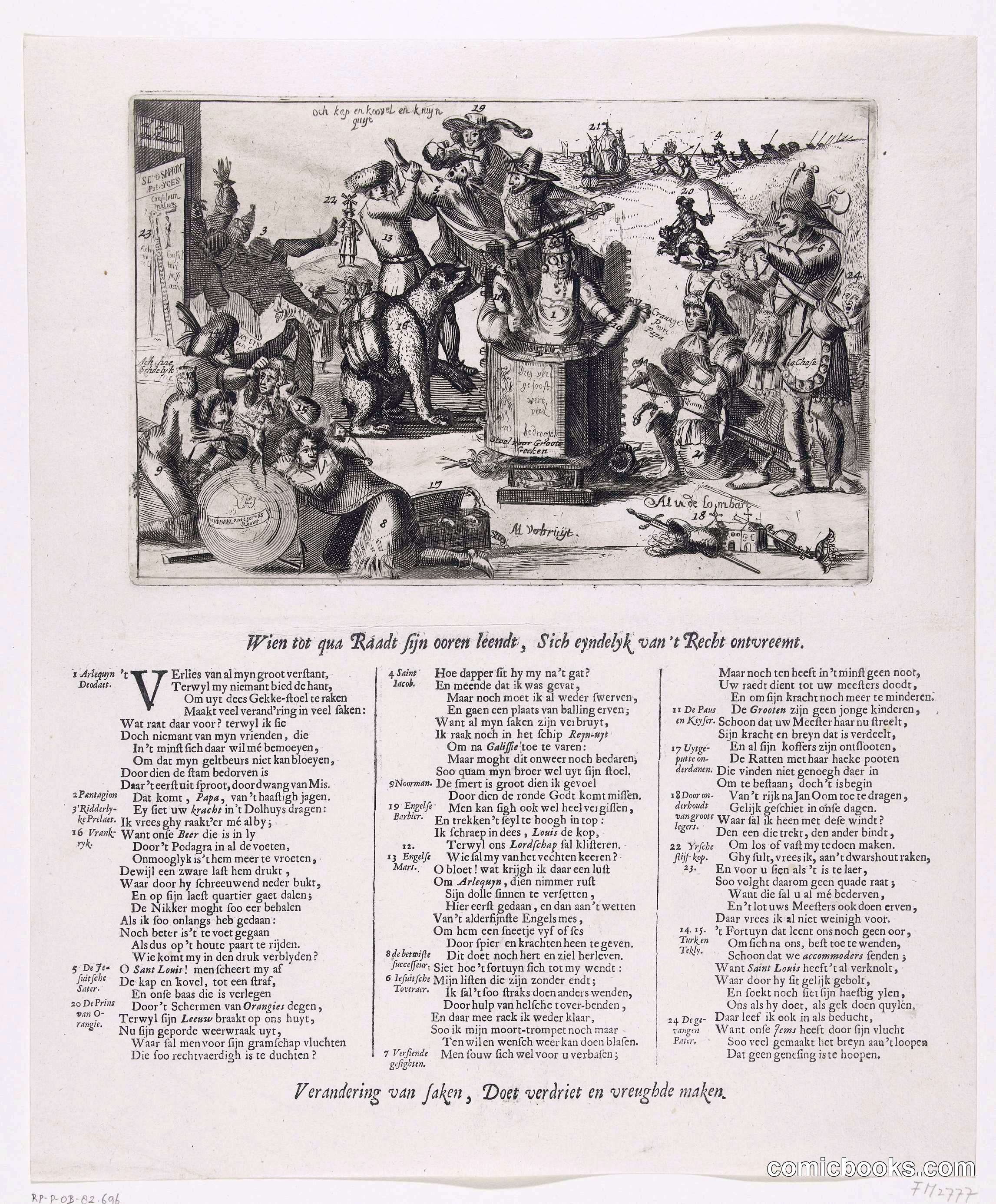 Dutch Political Satire on Louis XIV, 1689