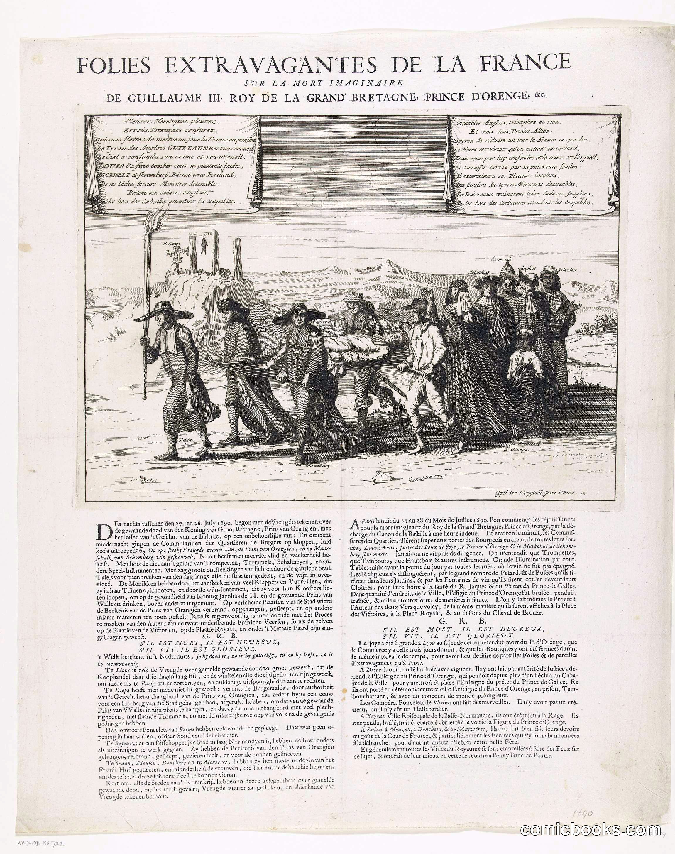 French Satire on the (Imagined) Death of William III of Orange