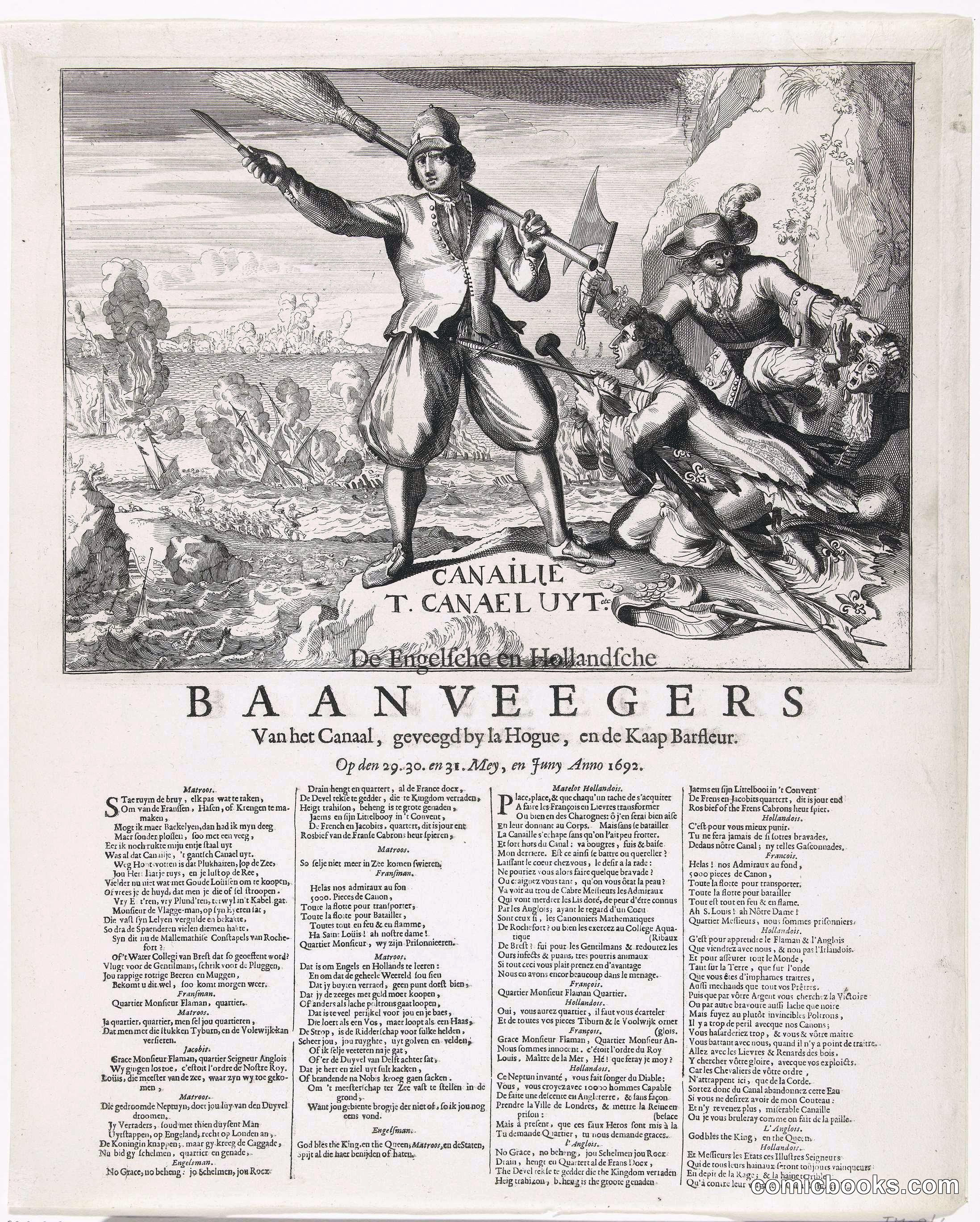 Dutch Victory Print: The Rout at Cape La Hogue, 1692