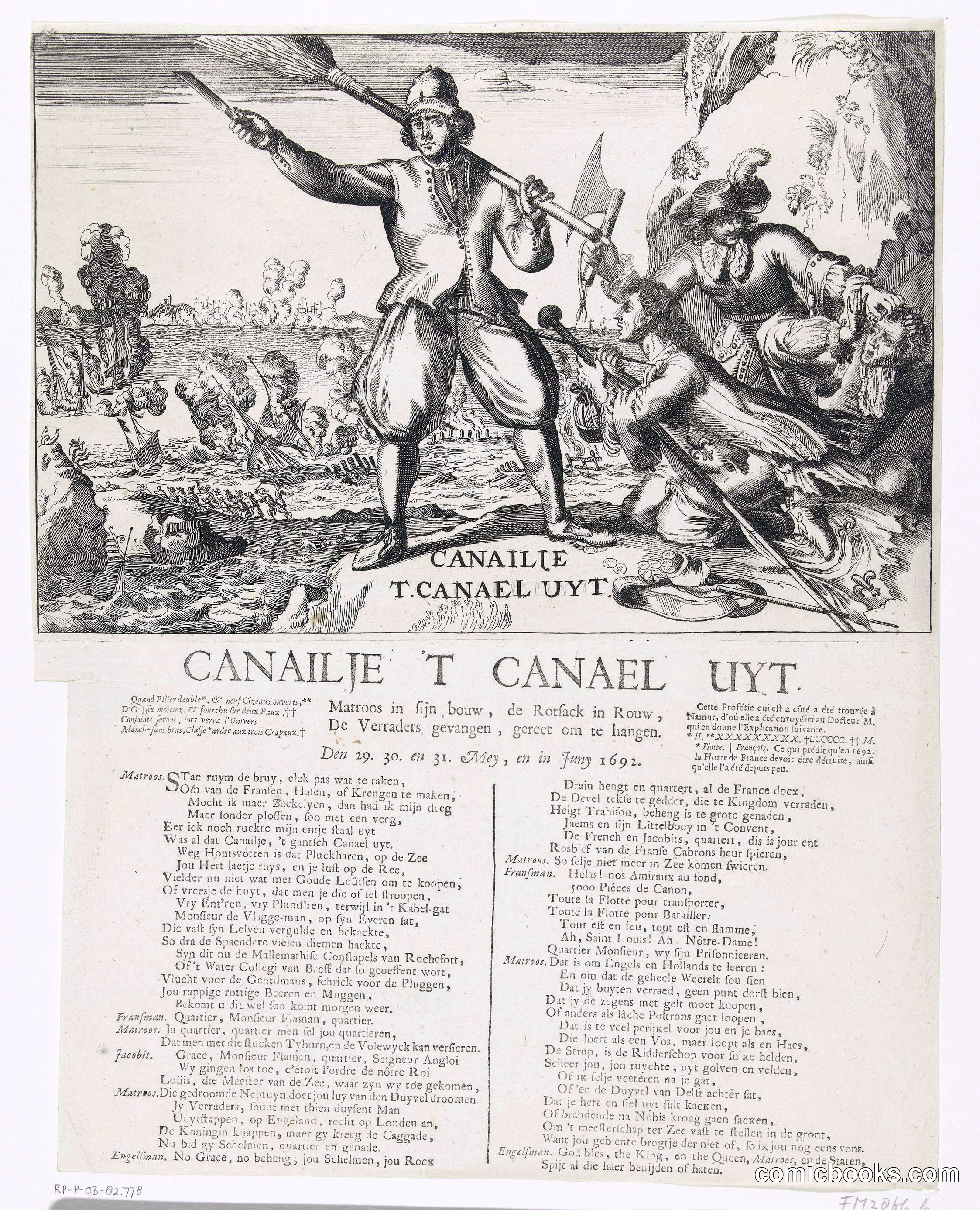 Dutch Satire on French Naval Defeat at La Hogue