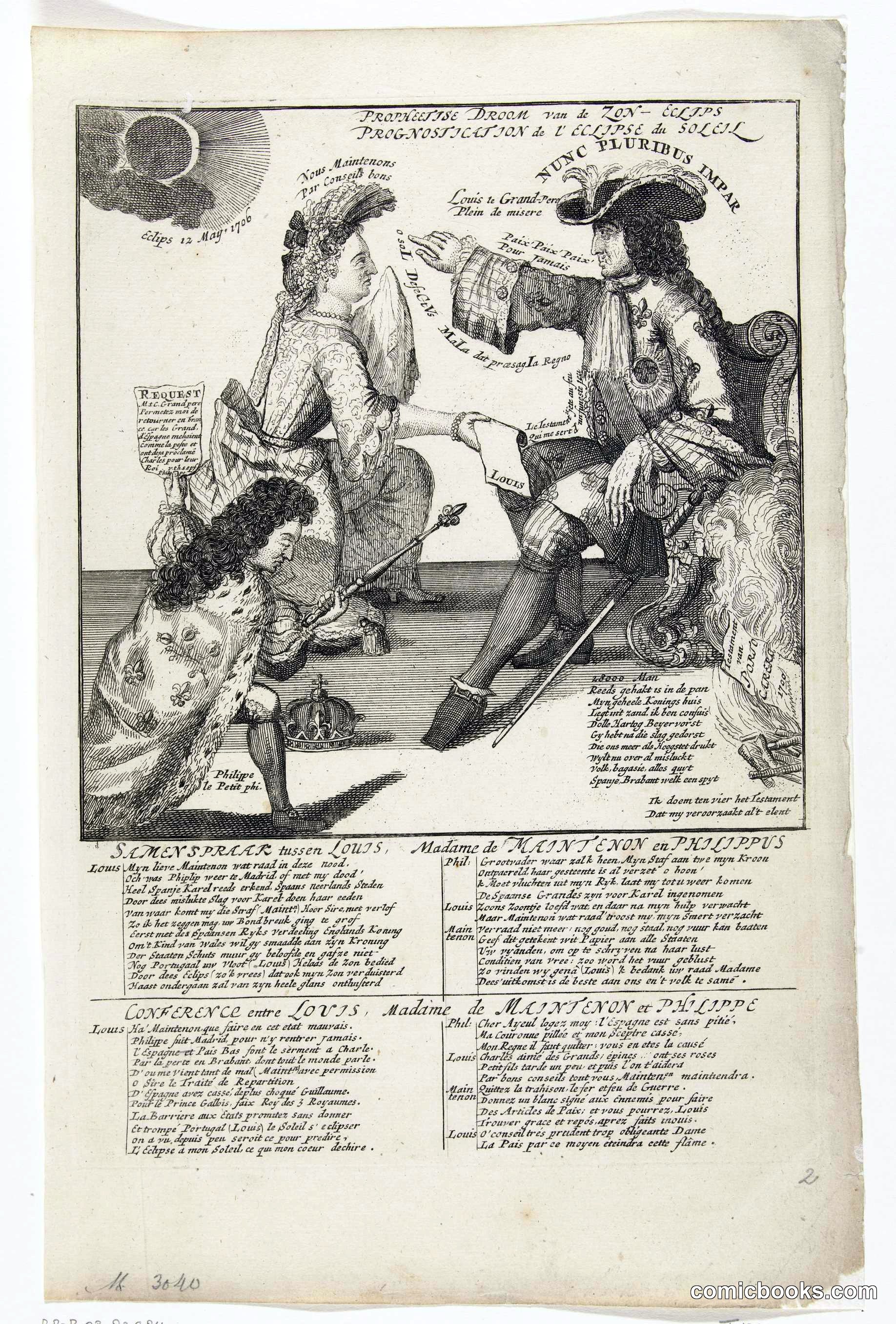 Madame de Maintenon and Philip V Kneeling Before Louis XIV
