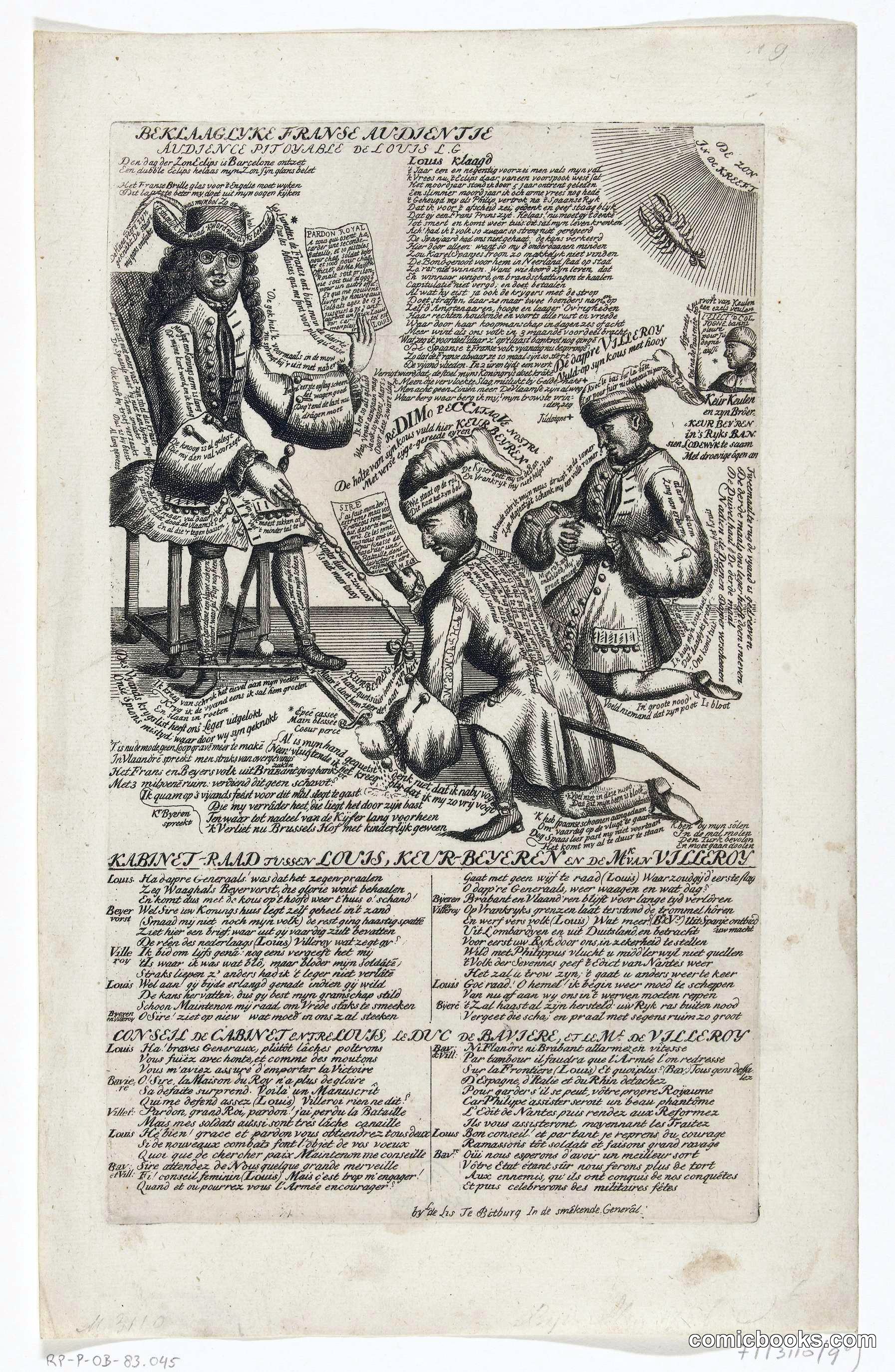 Villeroy and the Elector of Bavaria Kneeling Before Louis XIV