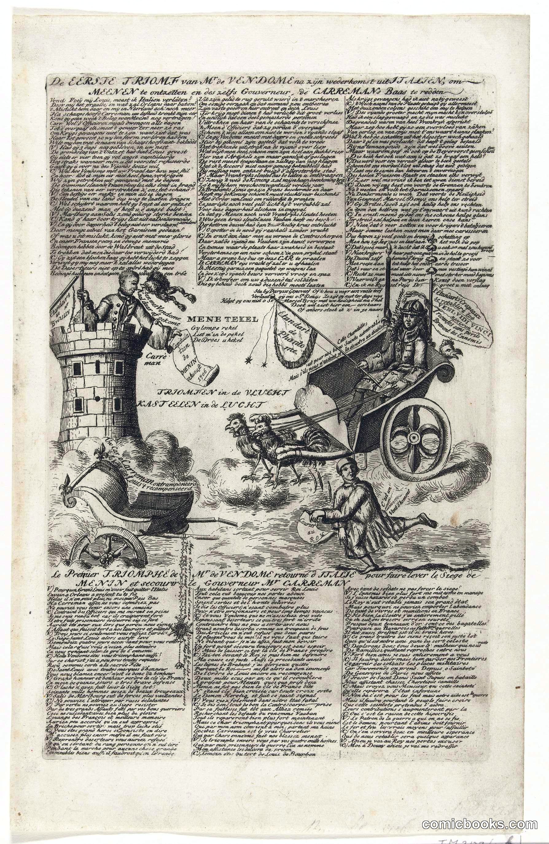 Political Satire on the Loss of Menin and the Arrival of the Duke of Vendôme from Italy
