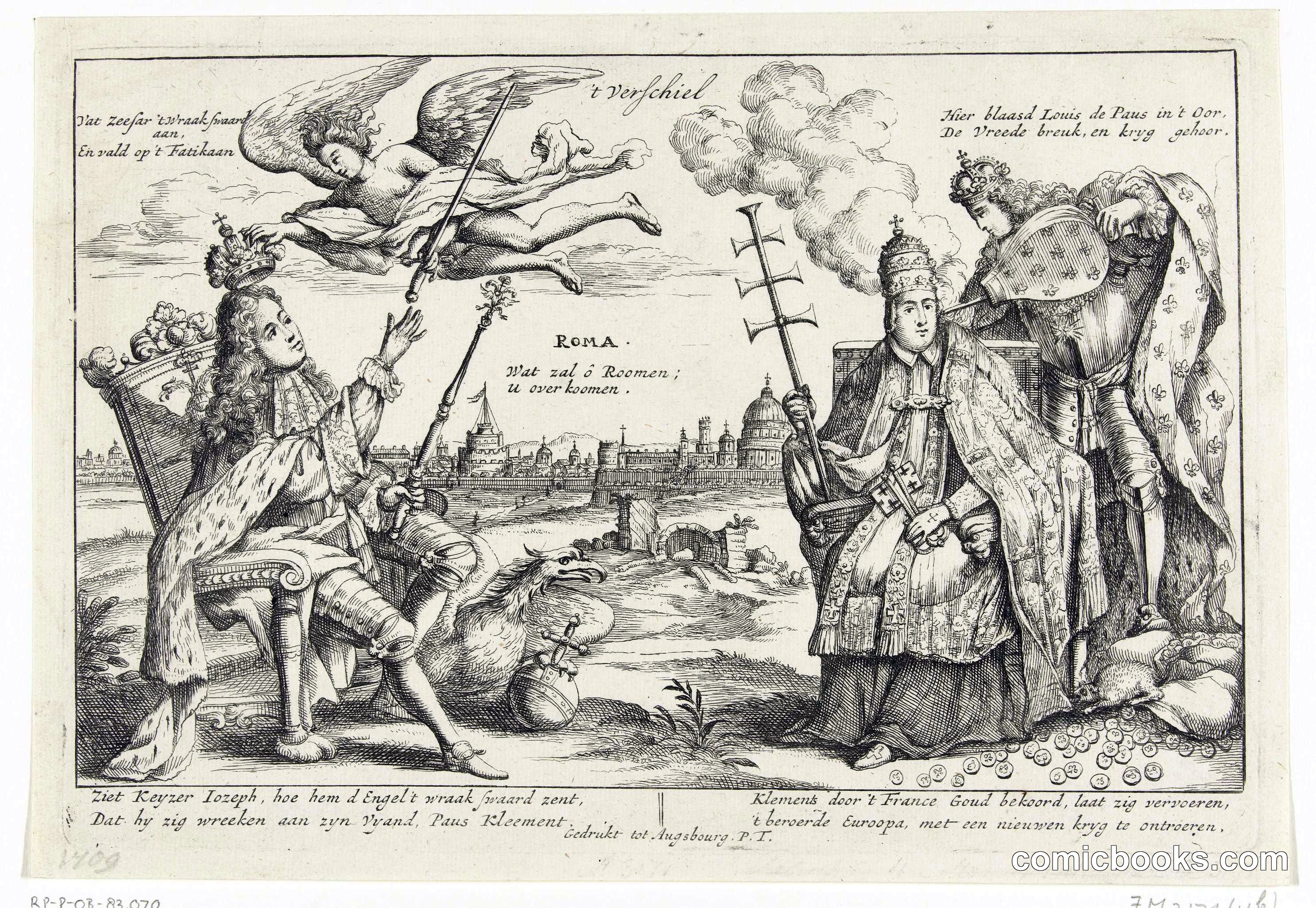 Emperor Joseph I Confronting Pope Clement XI and King Louis XIV