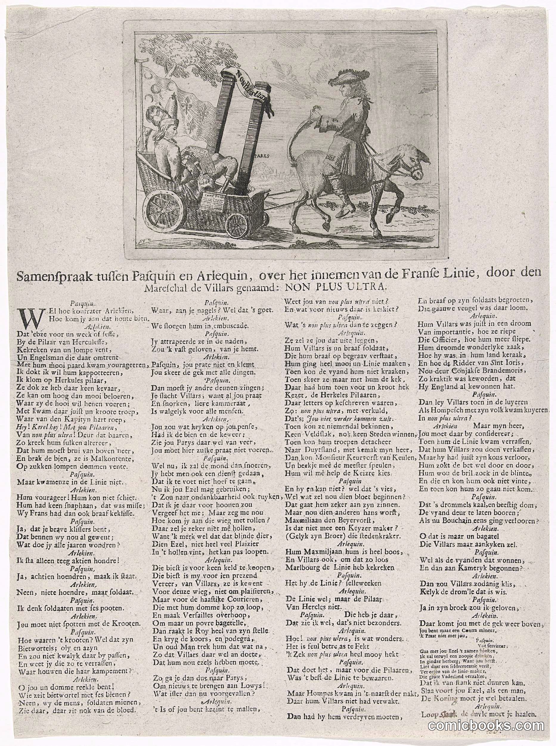 Satirical Print on the Taking of the French Line