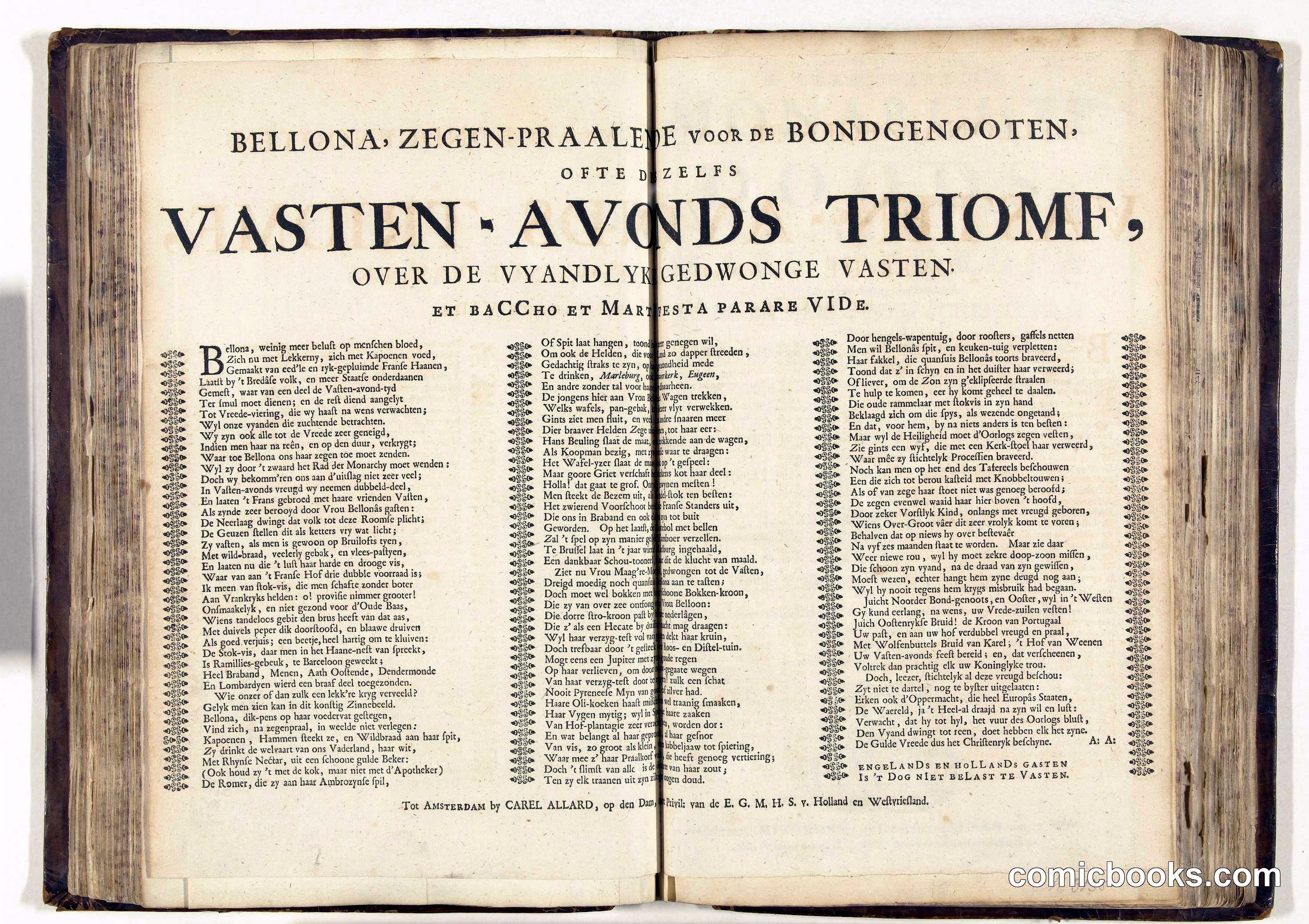 Bellona's Allegory of Shrove Tuesday and Lent: A Dutch Political Broadside