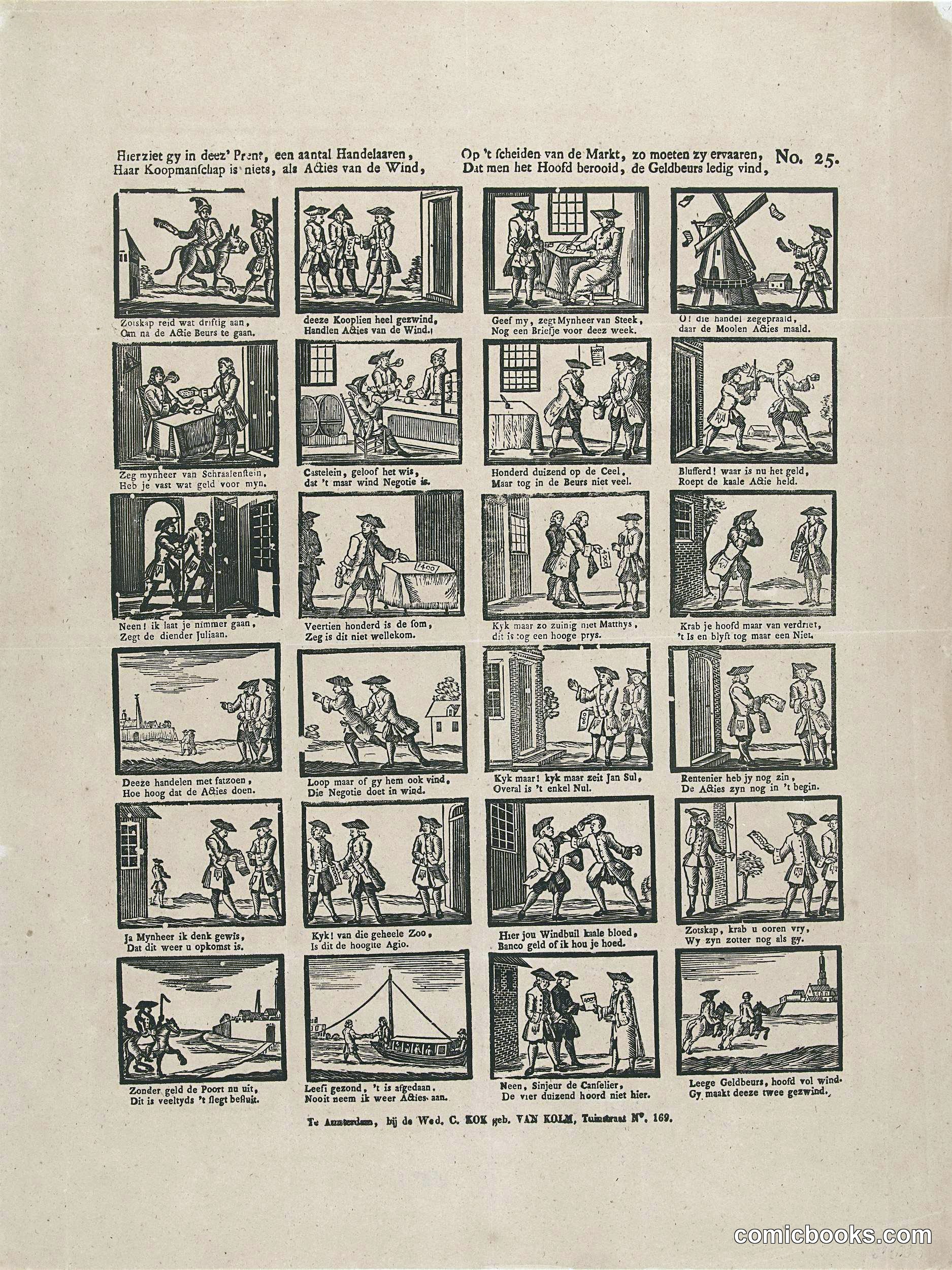 Spotprent op de Actiehandel (A Satirical Print on Stock Trading)
