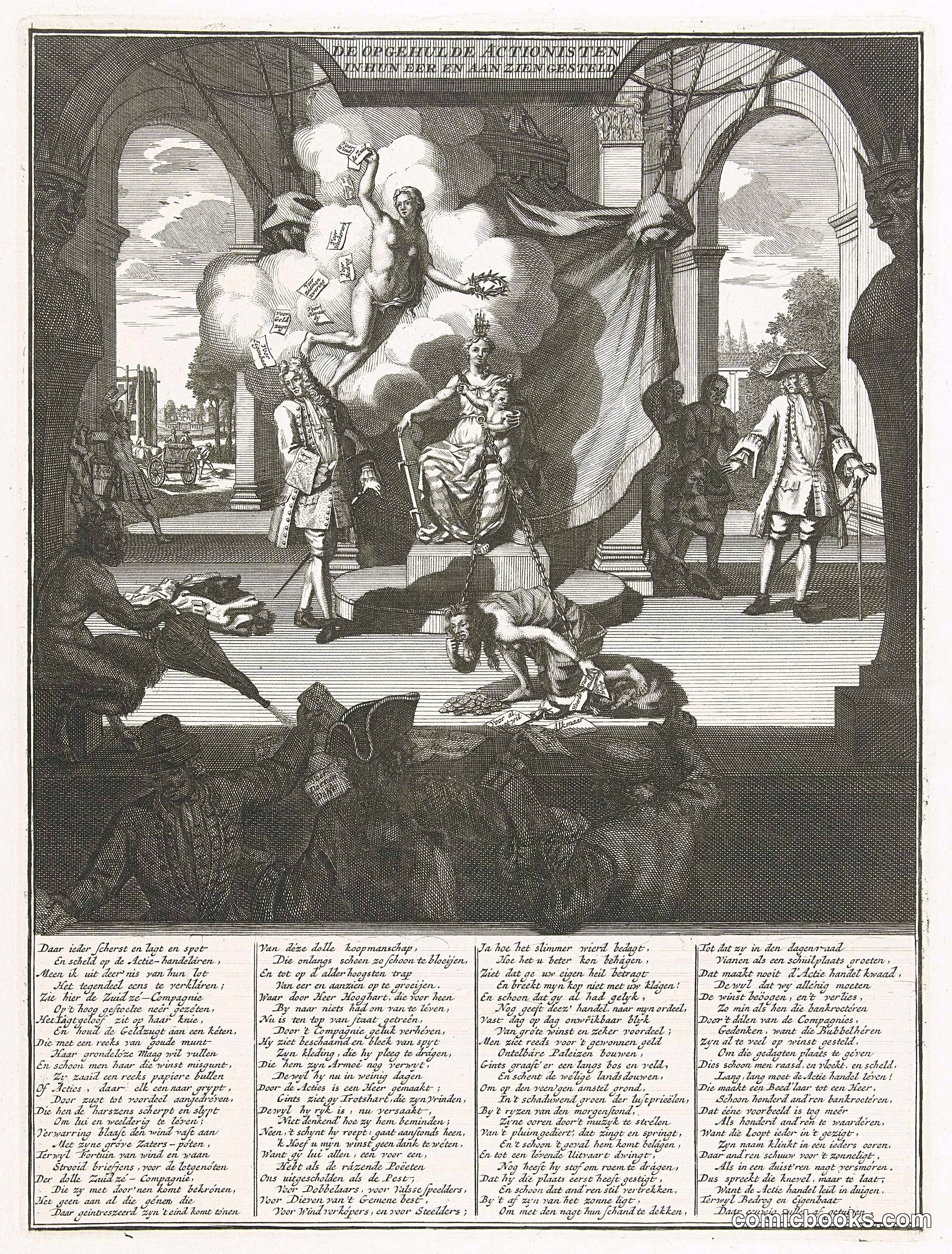 The South Sea Company with Greed on a Chain