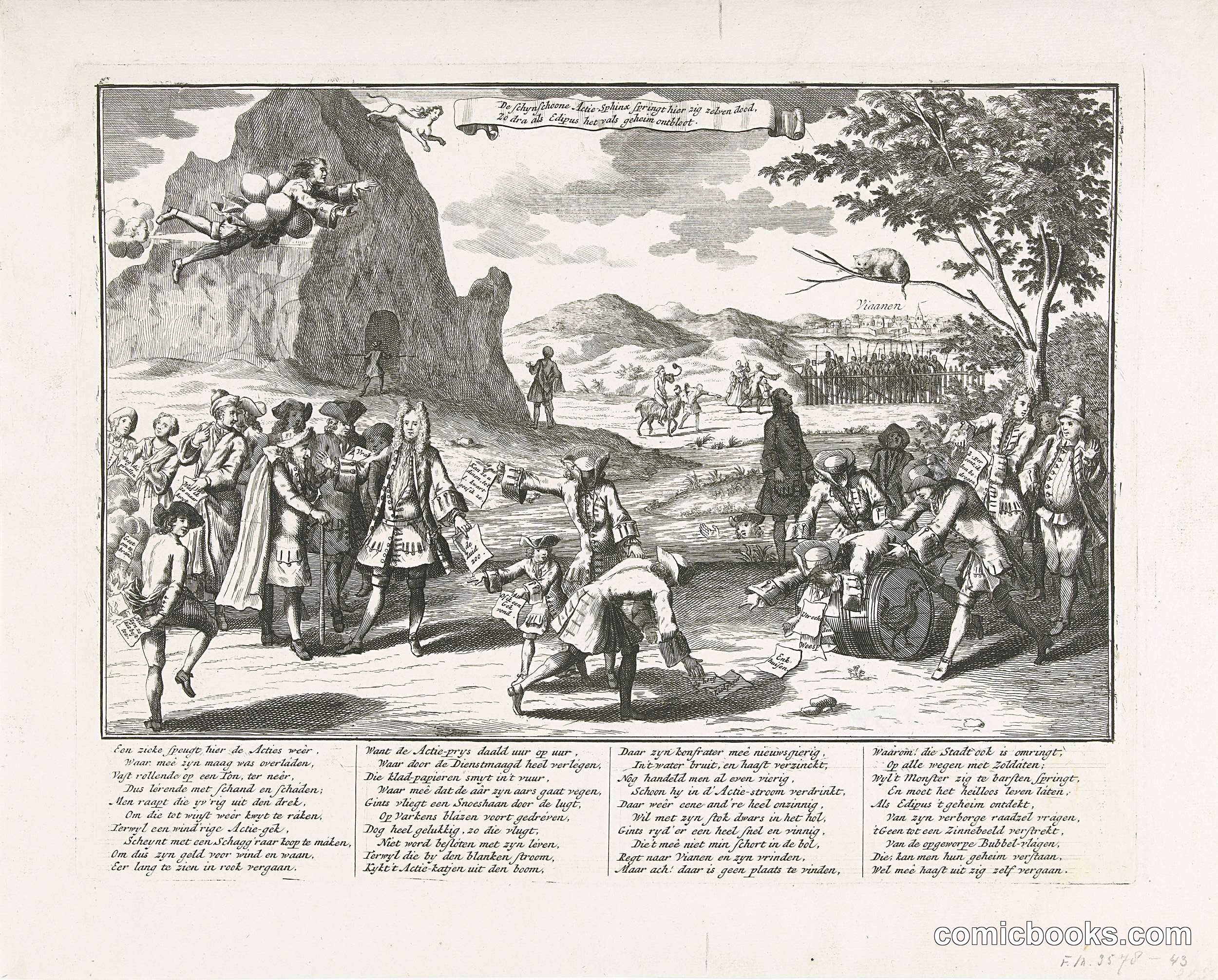 De Actiesfinx springt van de berg (The Stock Market Sphinx Leaps from the Mountain)