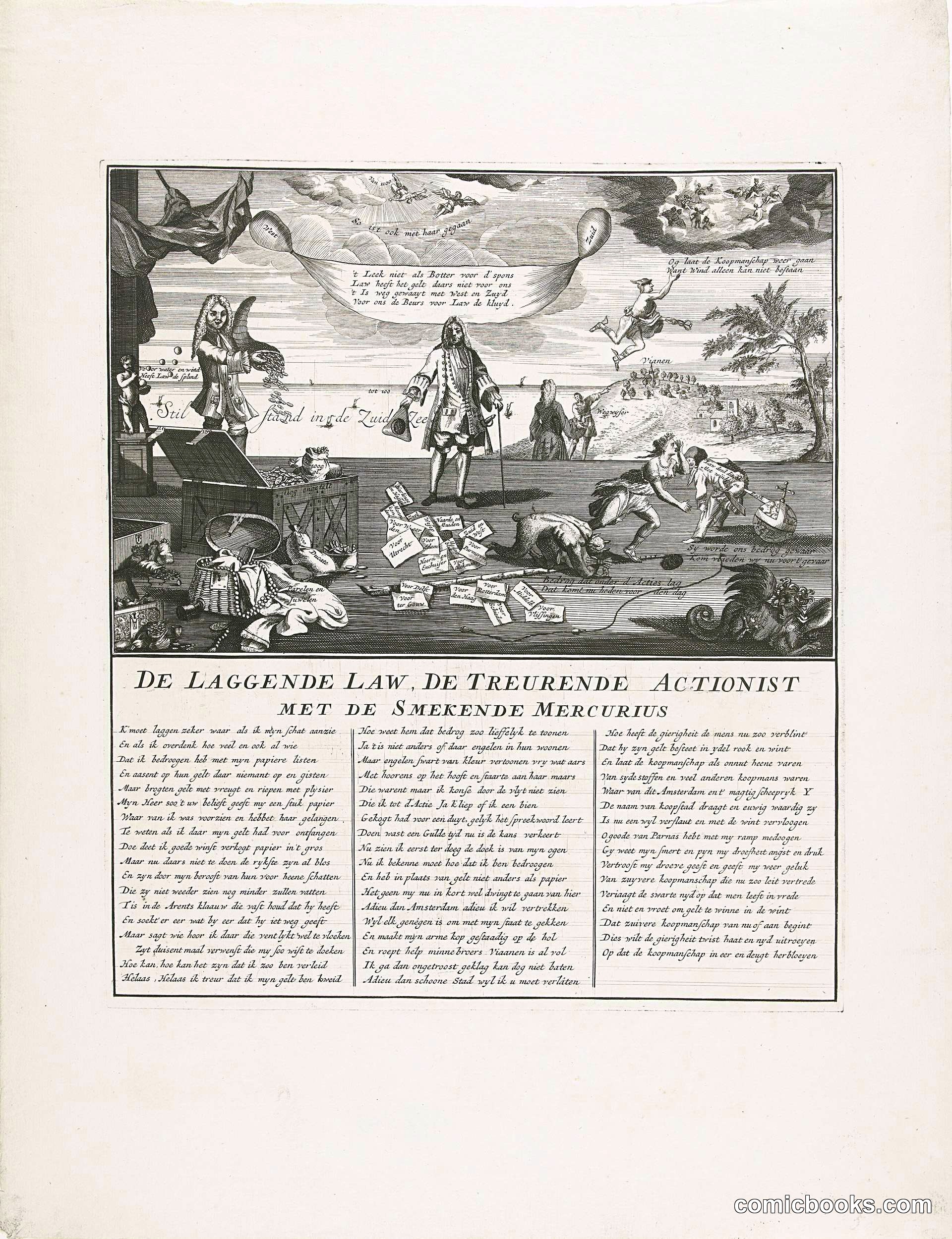 De Lachende Law, de Treurende Actonist en de Smekende Mercurius