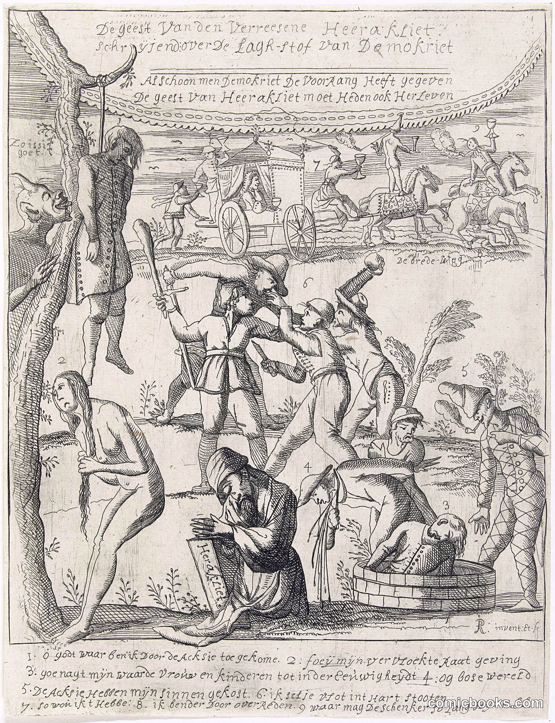 De Geest van den Verreesene Heerakhet: Schryvenderde Lagh-Slot van Damokriet (The Spirit of the Risen Lord Heraclet: The Laughable Fate of Damocritus)