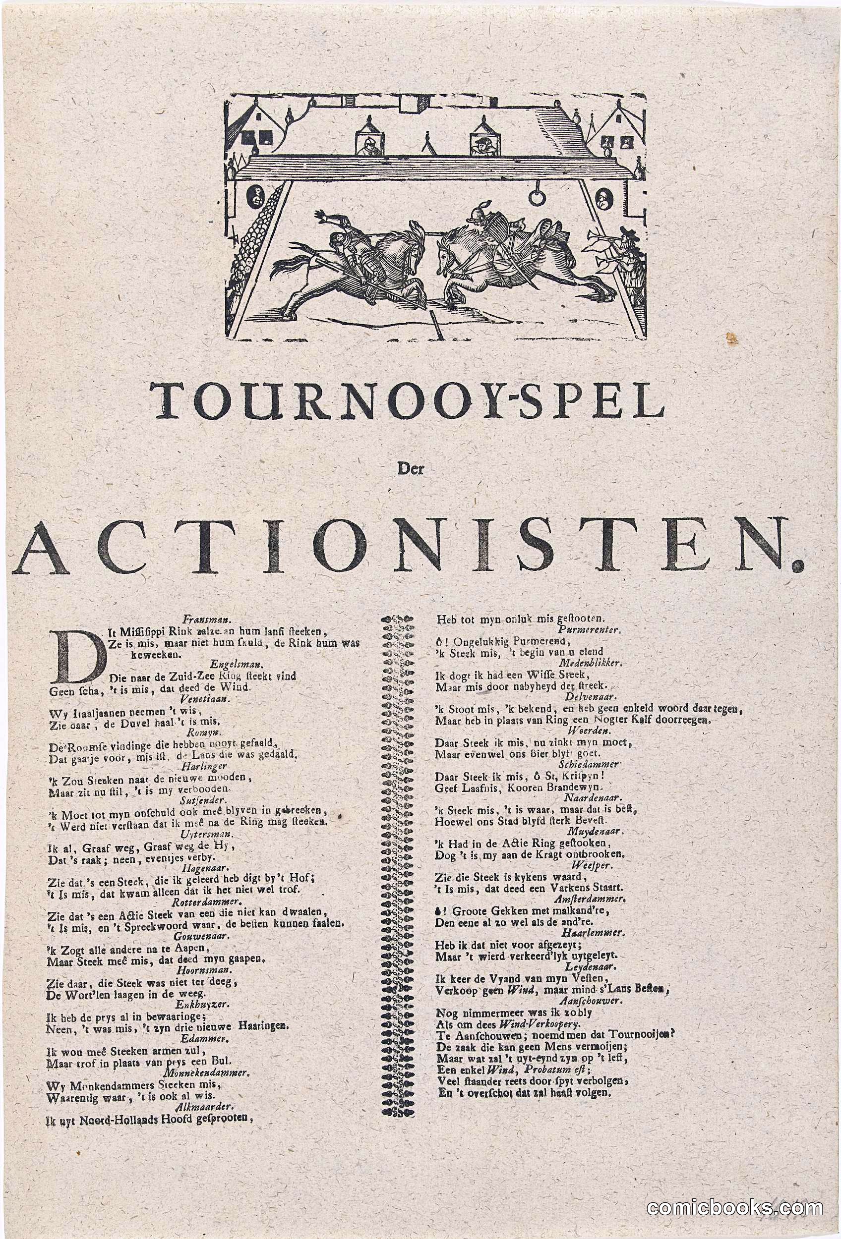 Toernooispel der Actionisten (Tournament of the Stockjobbers)
