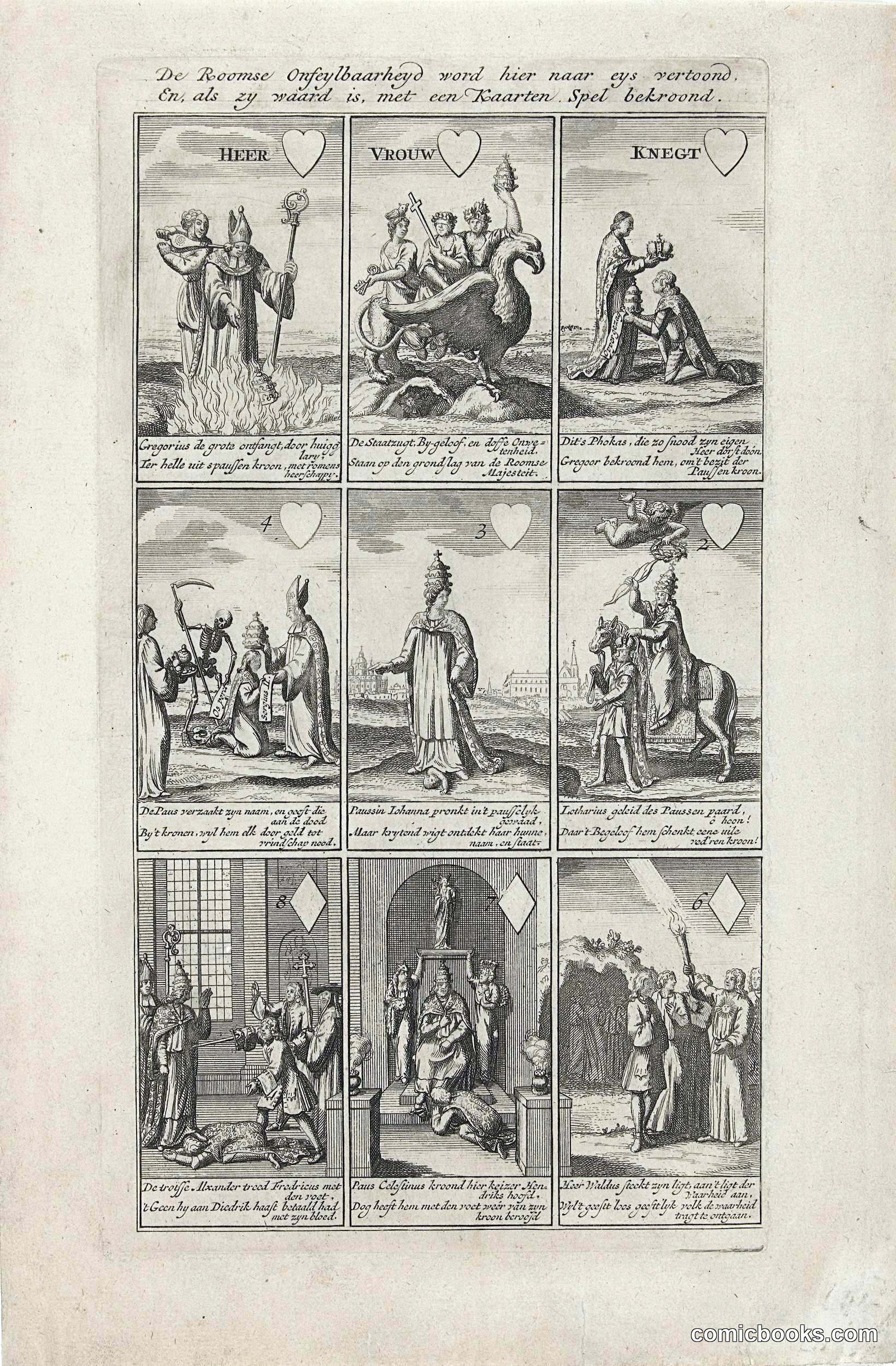 Nine Cards Mocking Papal Infallibility