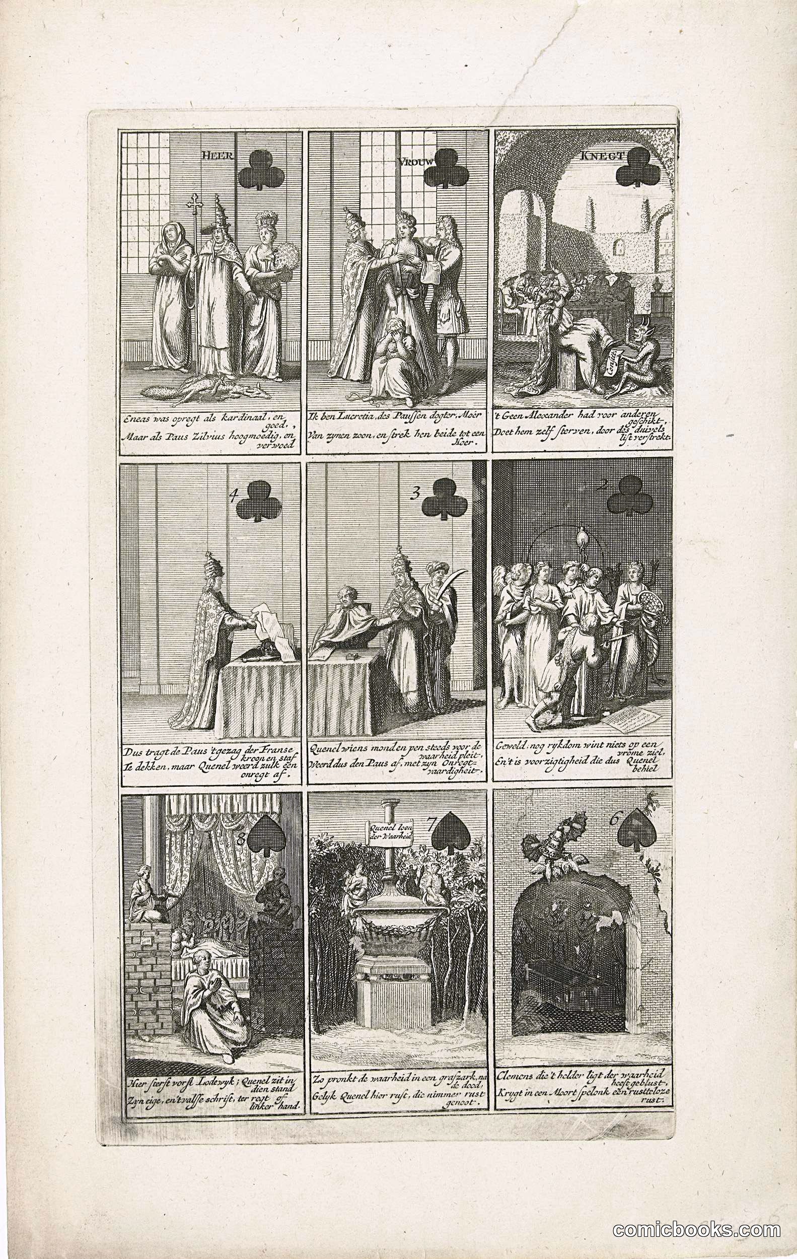 Nine Cards with Satires on Papal Infallibility